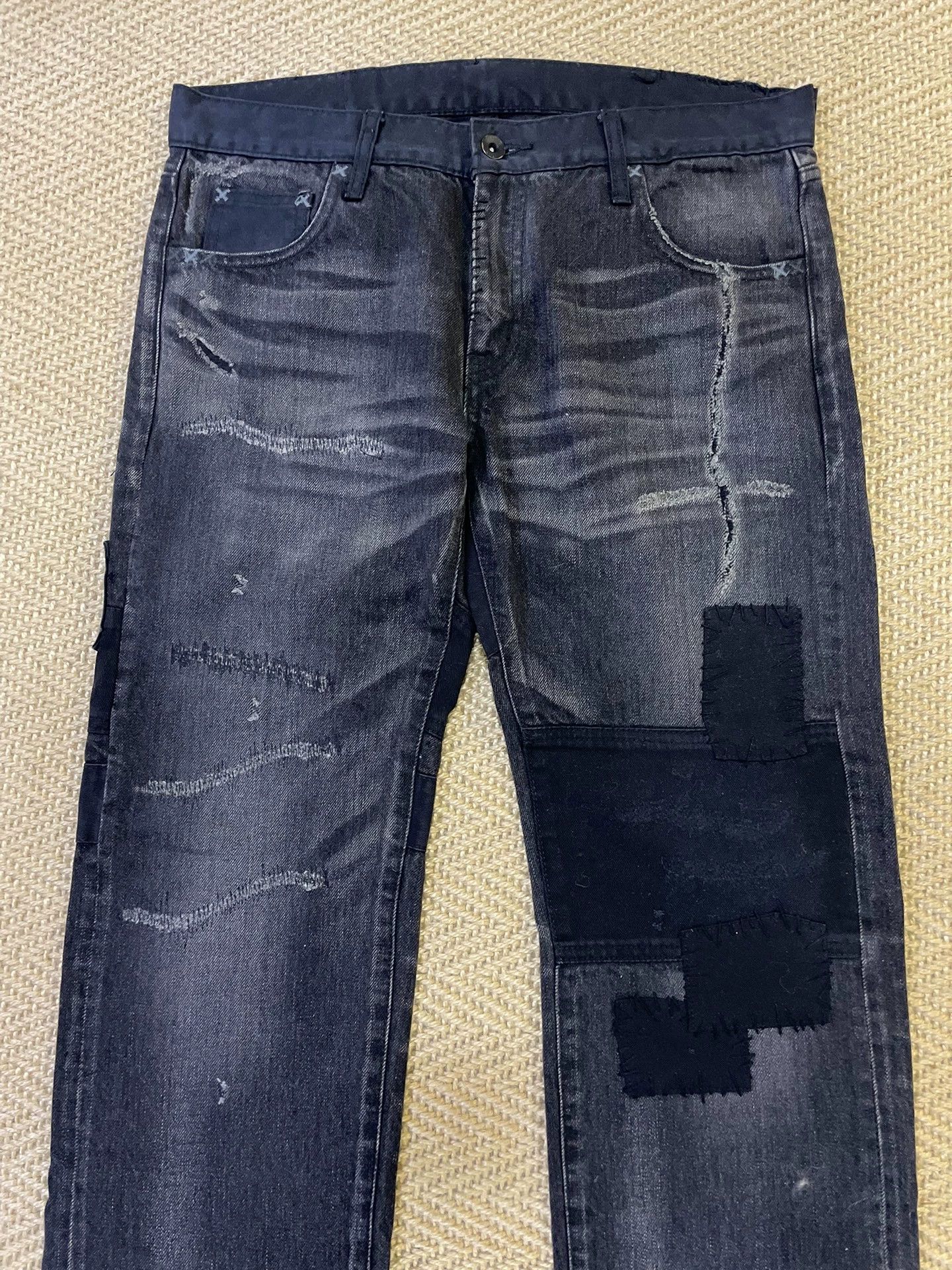 Neighborhood NEIGHBORHOOD 07EX Cut-Patch Denim Jeans NARROW M New (Ox) Size US 32 / EU 48 - 3 Thumbnail