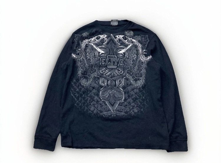 UFC × Vintage MMA Elite Medusa Thermal Long Sleeve Shirt Skull Y2K Size US L / EU 52-54 / 3 - 1 Thumbnail