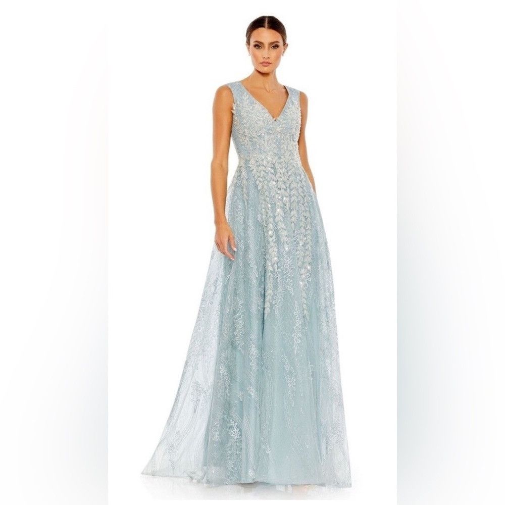 Mac Duggal Mac Duggal Sz 4 Formal Sequin Wedding Prom Dance Lace Maxi Size S / US 4 / IT 40 - 1 Thumbnail