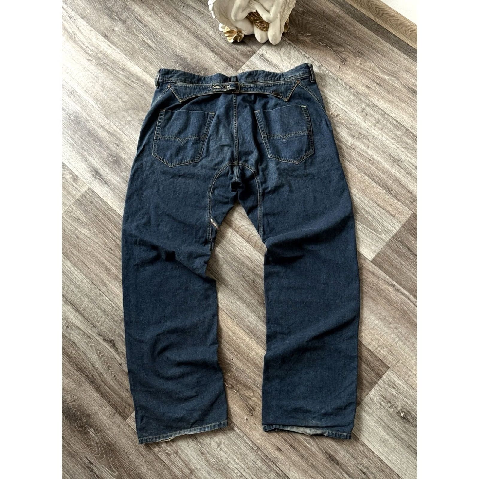 Diesel Diesel Pheyo Jeans Men’s W38 L34 Distressed Denim Navy Straight Vintage 90s City Logo Jeans Mens Size US 38 / EU 54 - 2 Thumbnail