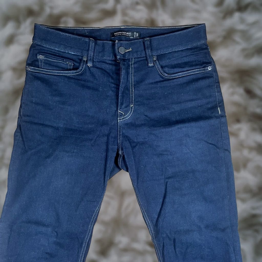 Banana Republic VINTAGE Banana Republic Jeans Mens 30Wx30L Stretch Athletic Tapered Fit Blue Denim Pants Size US 30 / EU 46 - 1 Thumbnail