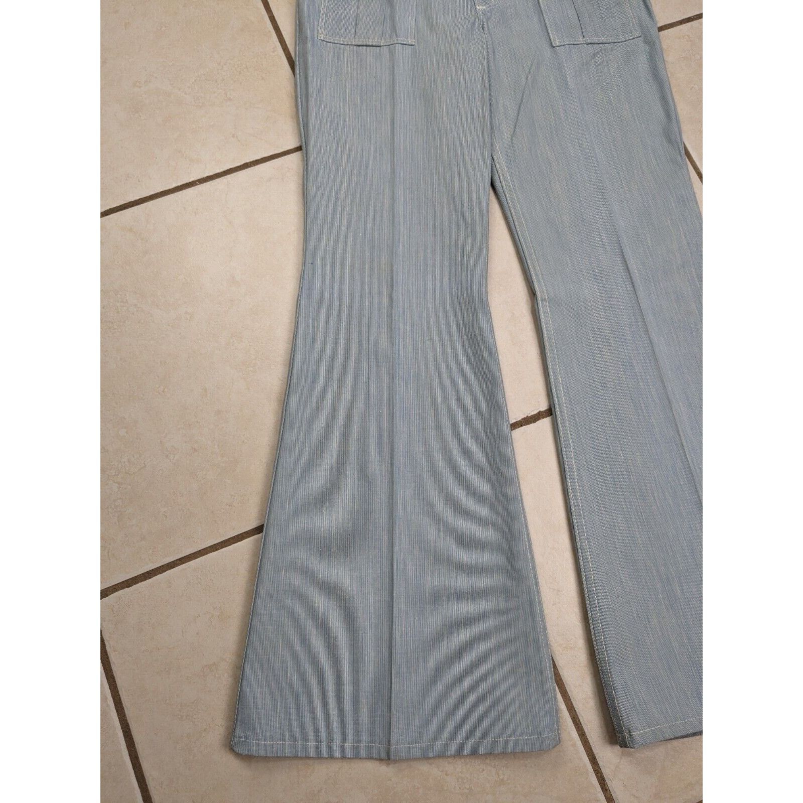 Wrangler Vtg 70s Wrangler Bell Bottom Flare Jeans Juniors 13 Blue USA Size 32" / US 10 / IT 46 - 6 Thumbnail