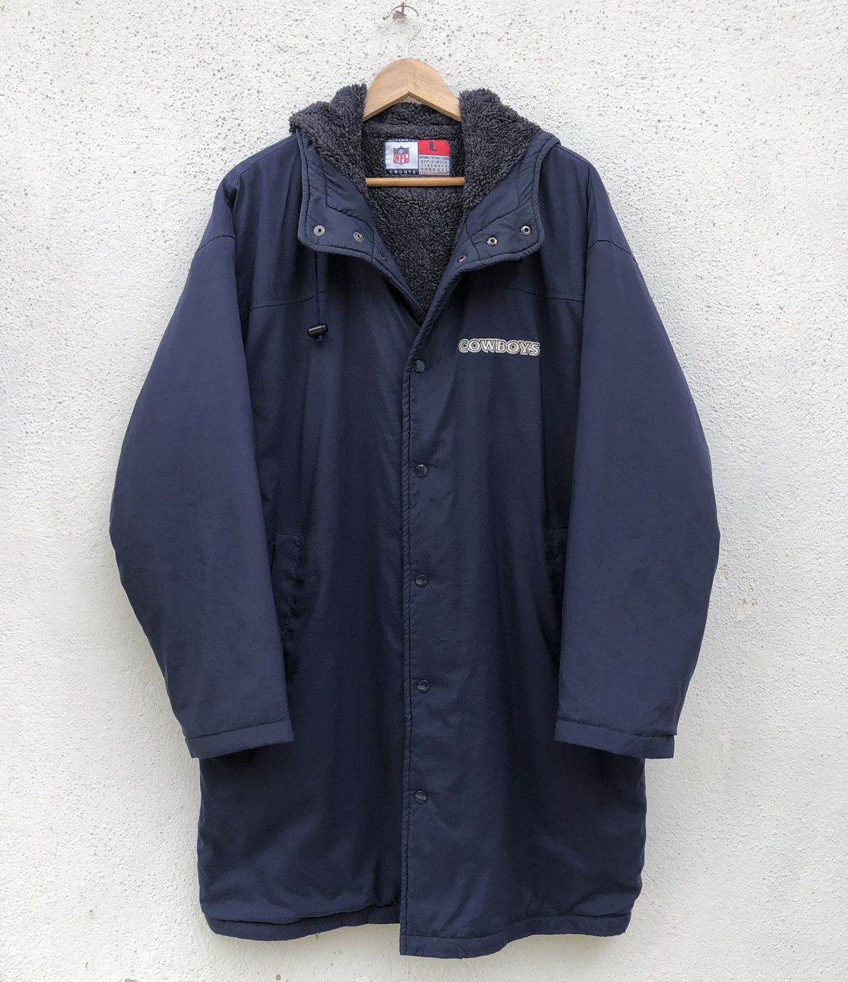 NFL Vintage Dallas COWBOYS NFL Sport Lined Fleece Long Jacket Size US L / EU 52-54 / 3 - 6 Thumbnail
