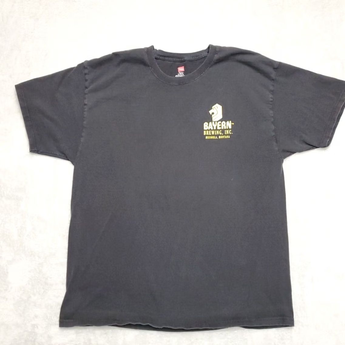 Hanes Bayern Brewing Shirt Men XL Black 100% Cotton Tee Missoula Montana Beer TEE Size US XL / EU 56 / 4 - 3 Thumbnail