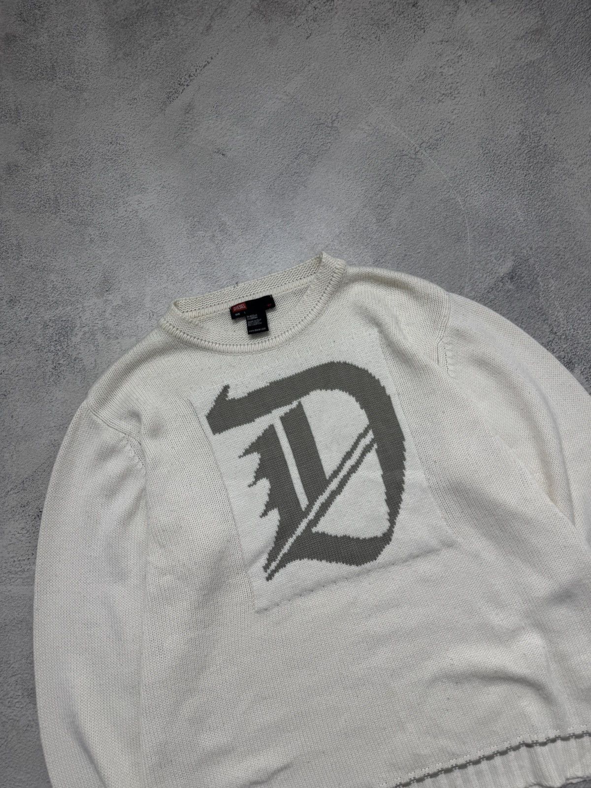 Diesel Vintage Y2k Diesel Center Logo Knited Sweater Size US L / EU 52-54 / 3 - 1 Thumbnail