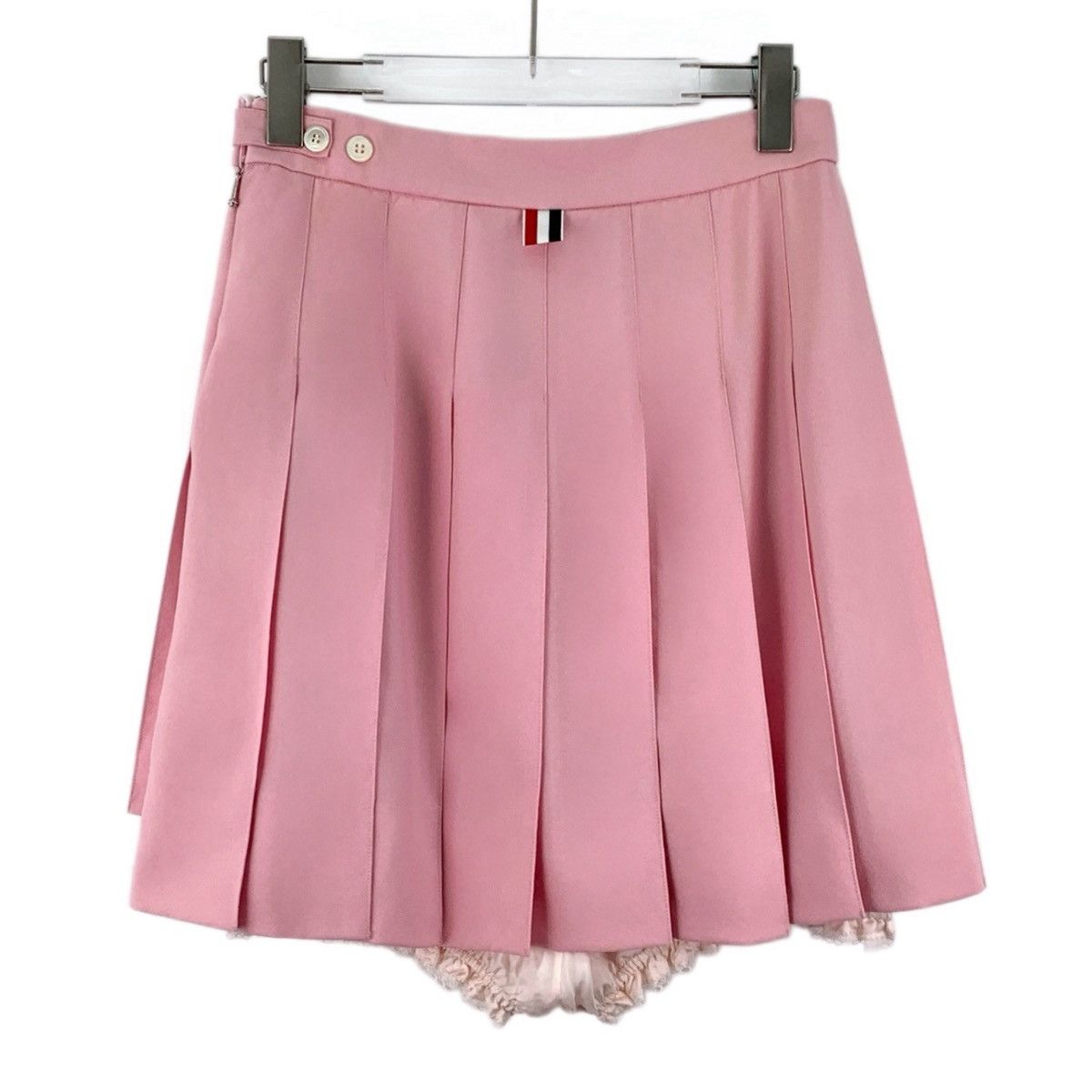 Thom Browne Thom Browne Pink Cotton Pleated Casual Mini Skirt K26WX Size 27" / US 4 / IT 40 - 2 Thumbnail