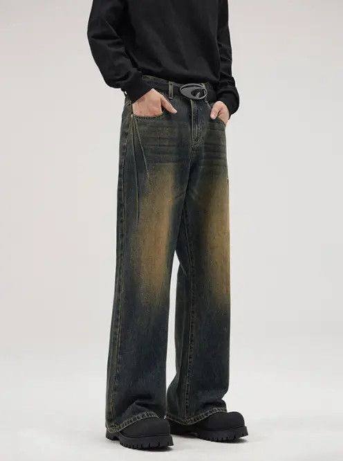 Japanese Brand × Jean Retro street American style distressed flared loose jeans Size US 32 / EU 48 - 2 Thumbnail