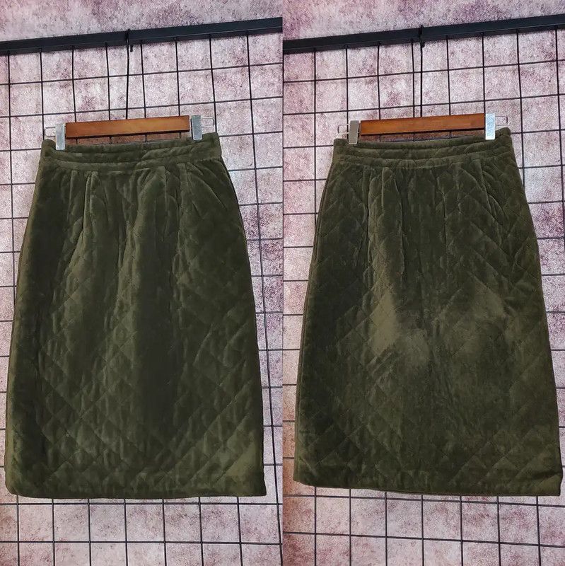 Givenchy Givenchy Green Plaid Midi Skirt for Women 0089 Size 23" - 1 Thumbnail