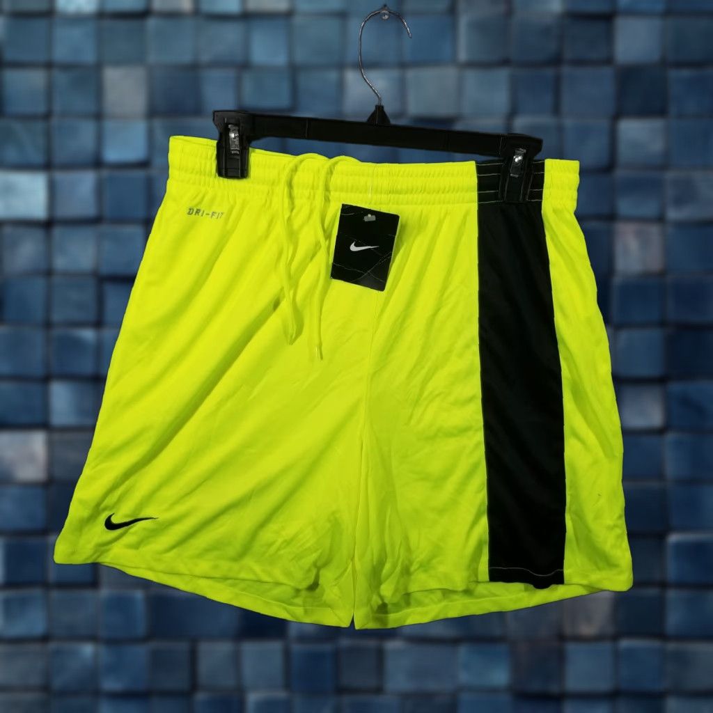Nike Nike Soccer Shorts Men Medium Woven Neon Black NWT Size US 31 - 1 Thumbnail