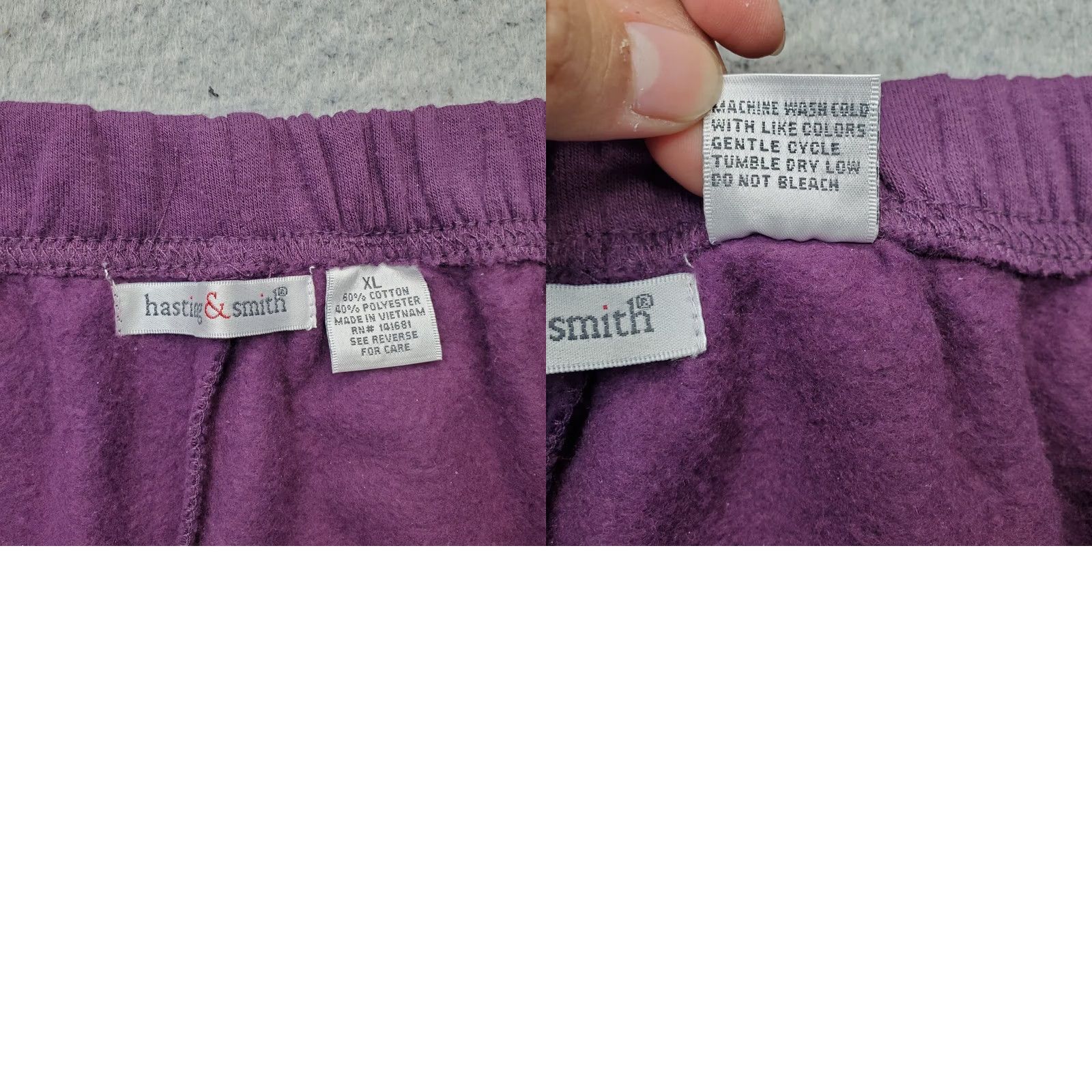 Vintage Hasting & Smith Sweatpants Womens XL Purple Comfort Straight Elastic Waistband Size 40" / US 18 - 8 Thumbnail