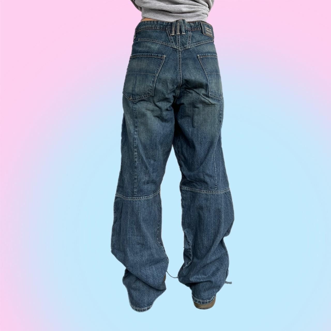 Marithe + Francois Girbaud Knee Stitch Wide Jeans Size US 34 / EU 50 - 4 Thumbnail