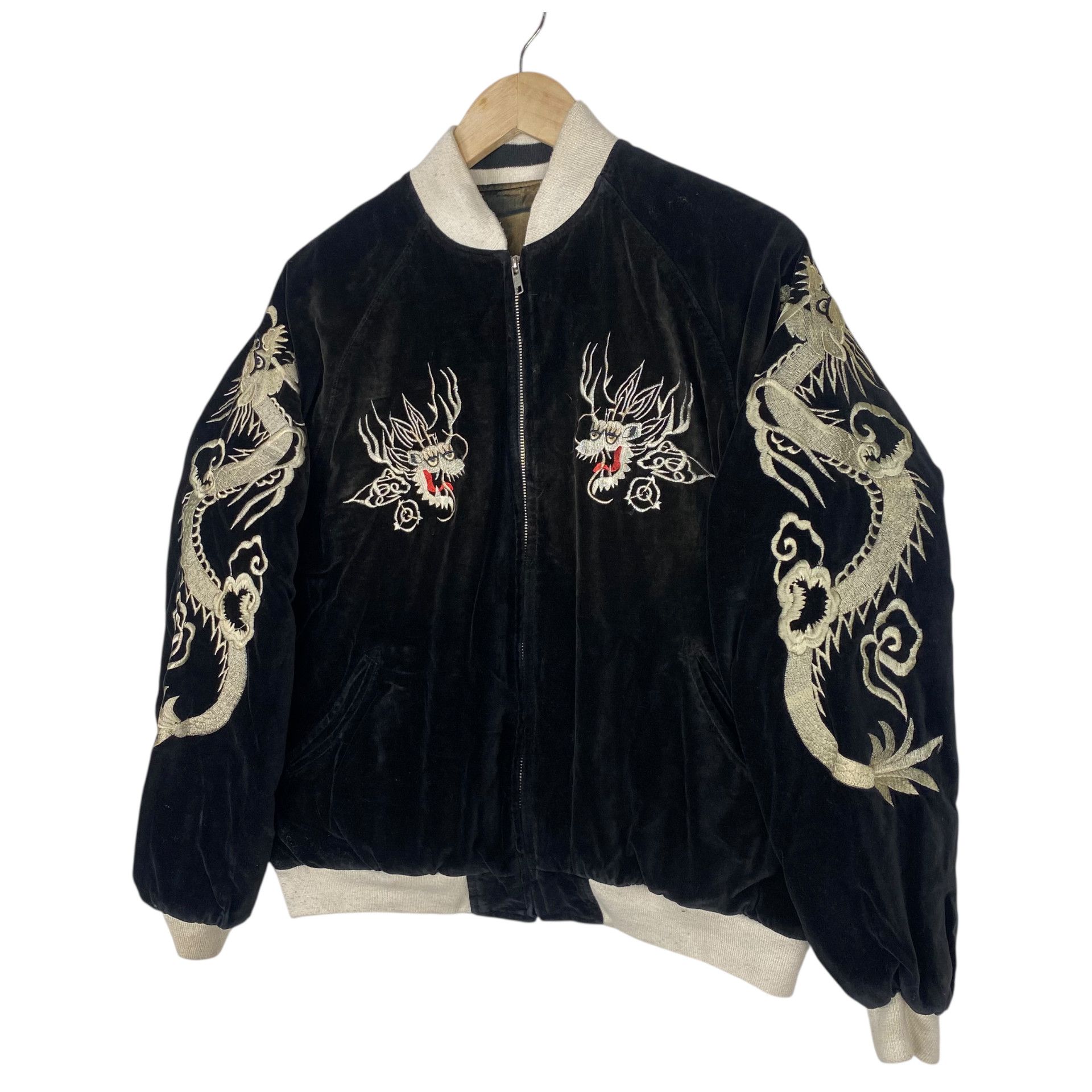 Toyo Enterprises 💥 VINTAGE DRAGON SUKAJAN VELVET JACKET Size US M / EU 48-50 / 2 - 2 Thumbnail