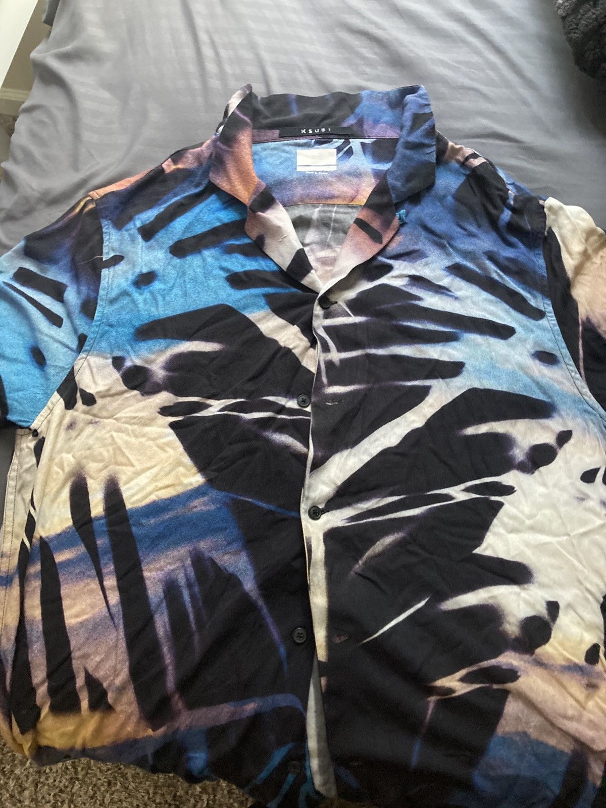 Ksubi Ksubi "Vibe" Resort Shirt - Abstract Palm Print Size US M / EU 48-50 / 2 - 1 Thumbnail