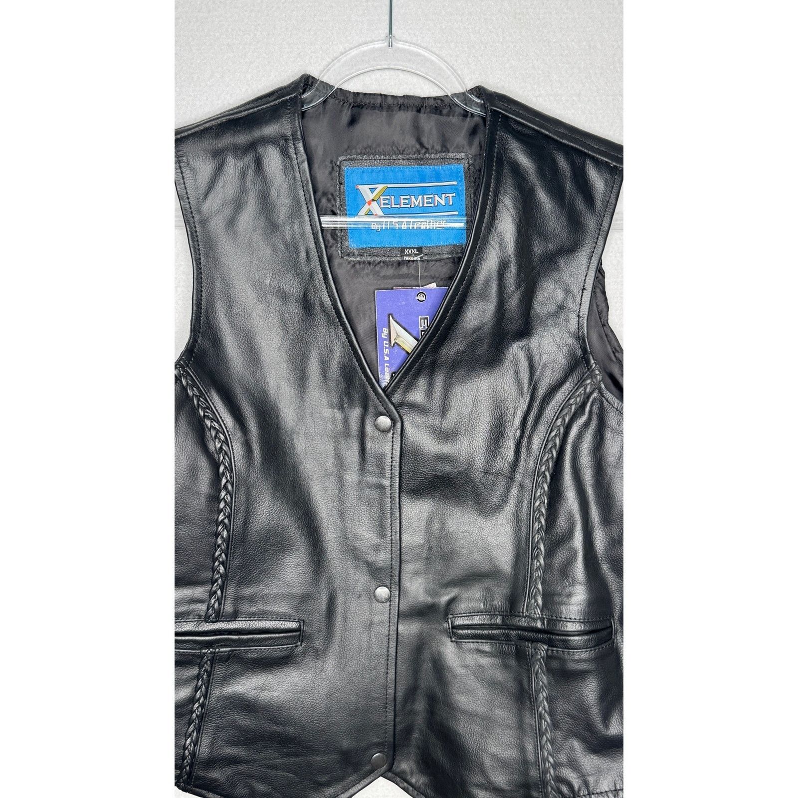 Xelement 1990s Xelement Black Leather Biker Vest Men’s XL NWT Size US XL / EU 56 / 4 - 3 Thumbnail