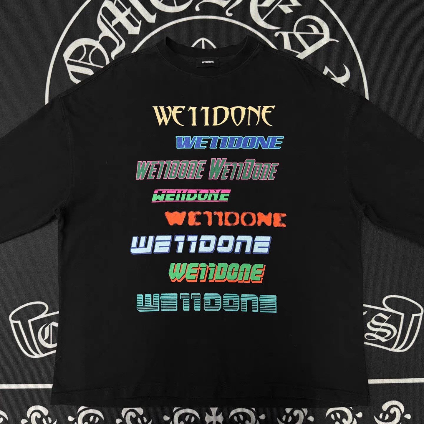 WE11DONE WE11DONE Black Logo Print Long Sleeve Q10 Size US XS / EU 42 / 0 - 1 Thumbnail