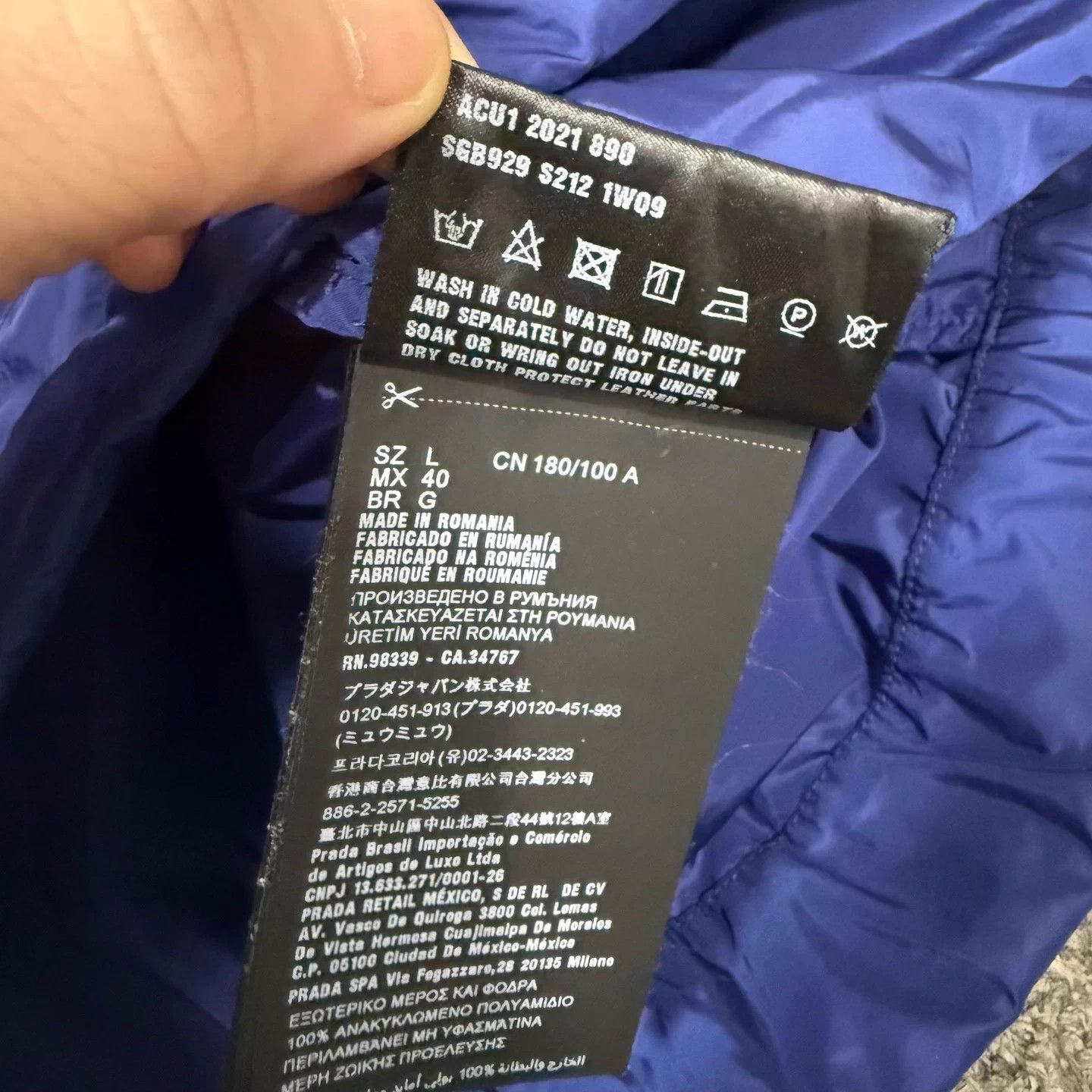 Prada Prada Recycled Nylon Blue Triangle Logo L Jacket Mint Size L / US 10 / IT 46 - 5 Thumbnail