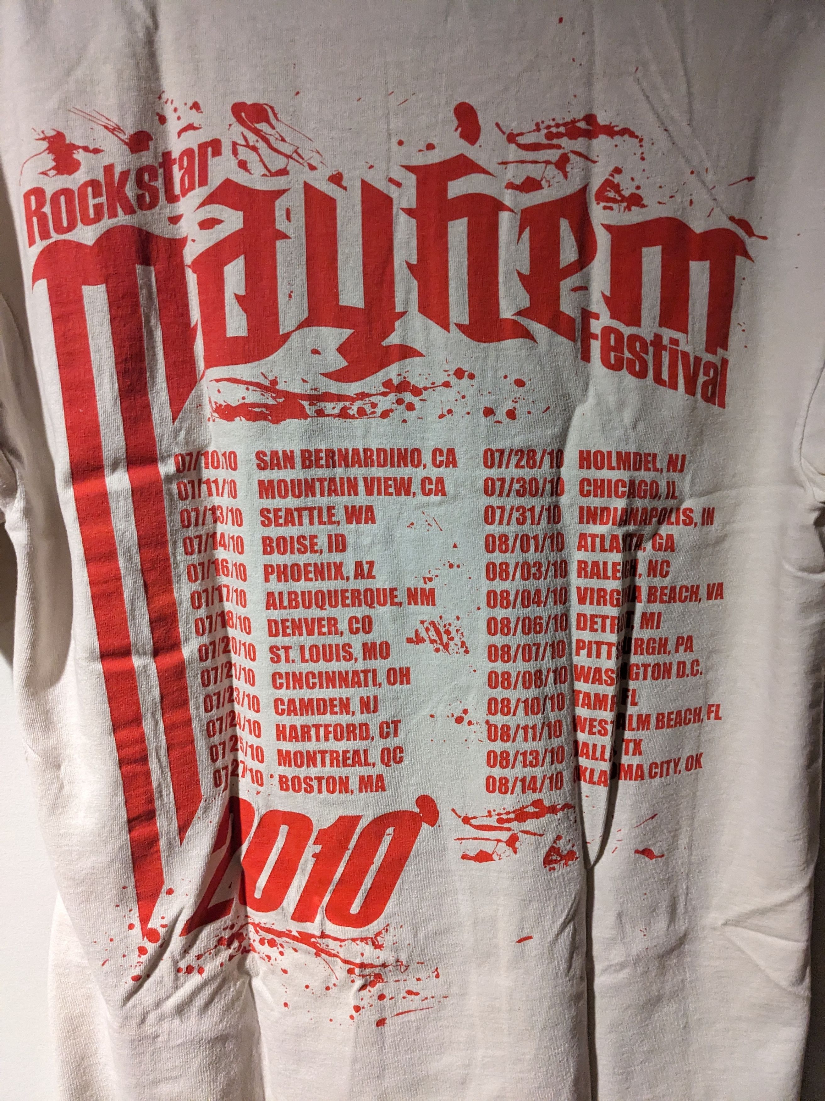 Band Tees × Vintage Vintage 2010 Rockstar Mayhem Festival Beige Medium T-Shirt Size US M / EU 48-50 / 2 - 8 Thumbnail