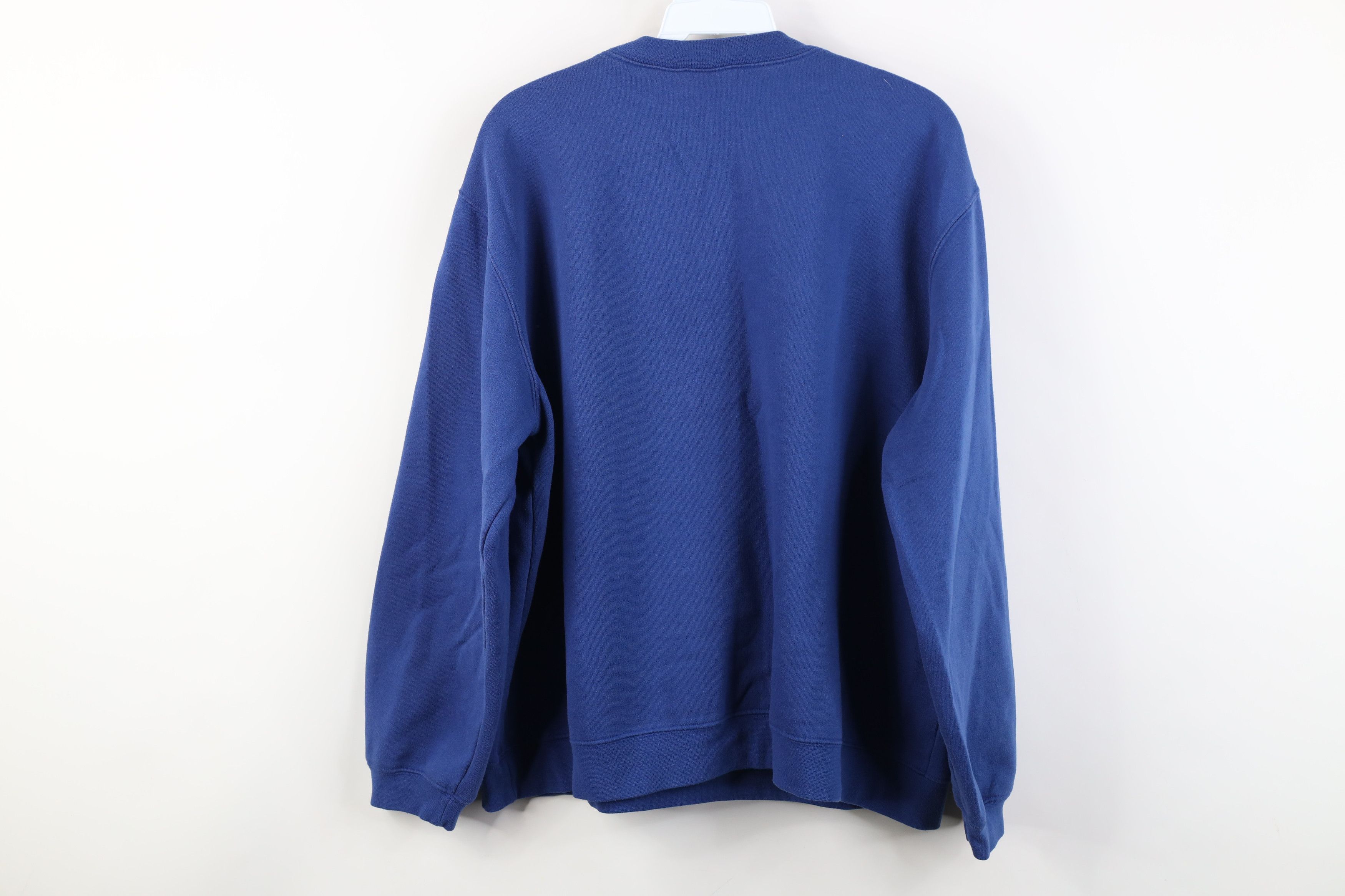 Vintage Vintage 90s Streetwear Boxy Crewneck Sweatshirt Royal Blue Size XXL / US 16-18 / IT 52-54 - 9 Thumbnail