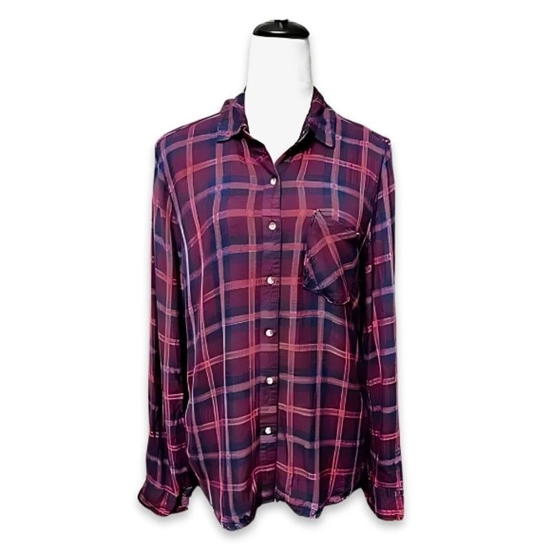 Aeropostale Aeropostale Long Sleeve Shirt Button Down Plaid Red Blue XL Size XL / US 12-14 / IT 48-50 - 2 Thumbnail