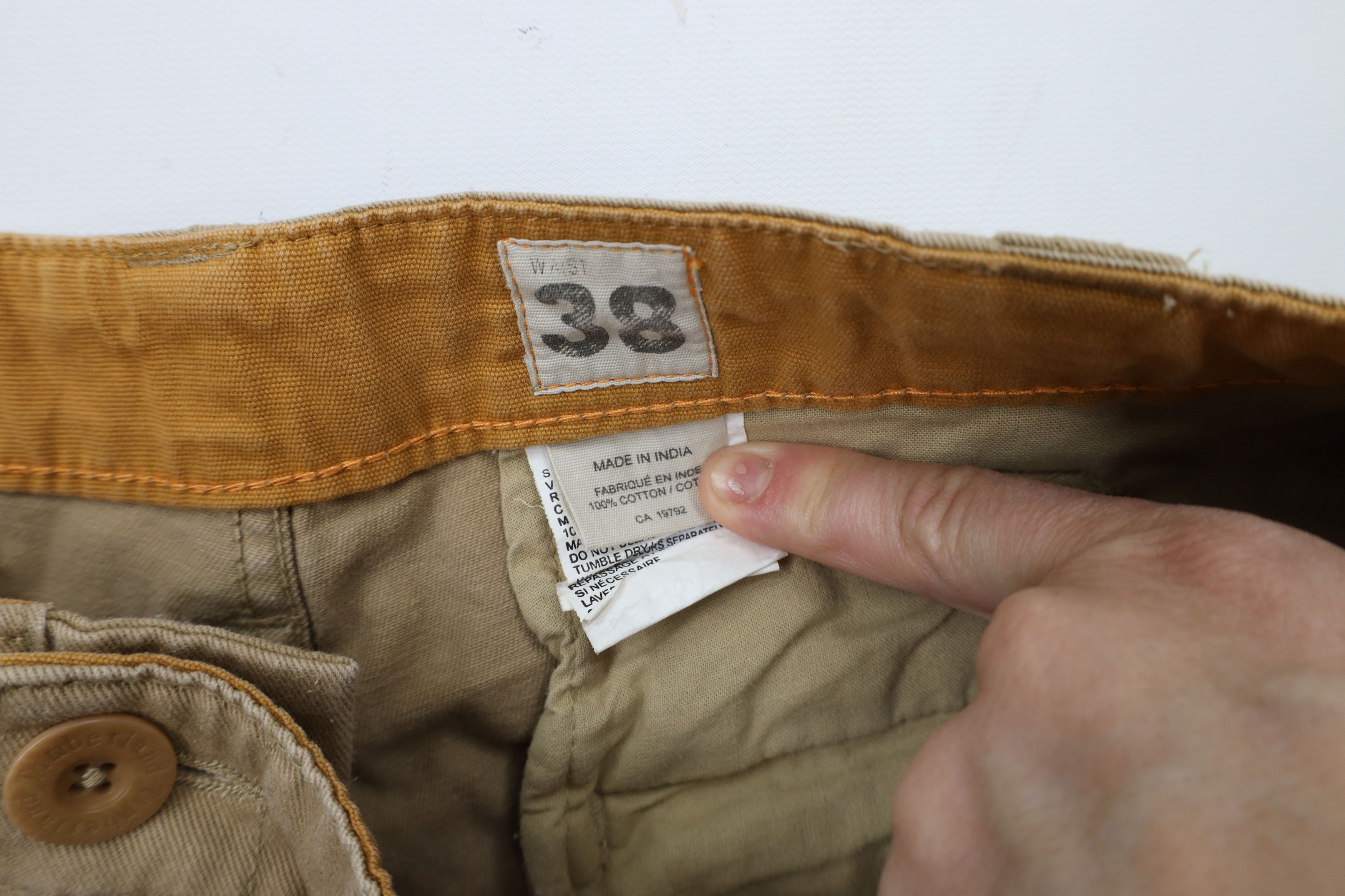 Timberland × Vintage Vintage Timberland Heavyweight Cotton Twill Shorts Beige Size US 38 / EU 54 - 7 Thumbnail
