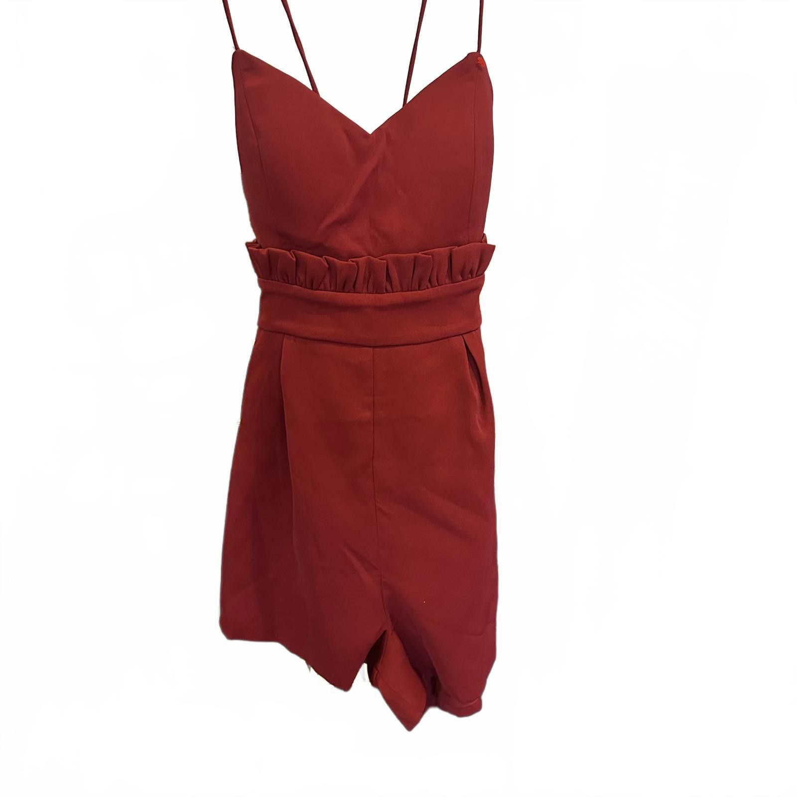 Designer Stylish Susan Spaghetti Strap Romper - Red Size 28" / US 6 / IT 42 - 1 Thumbnail