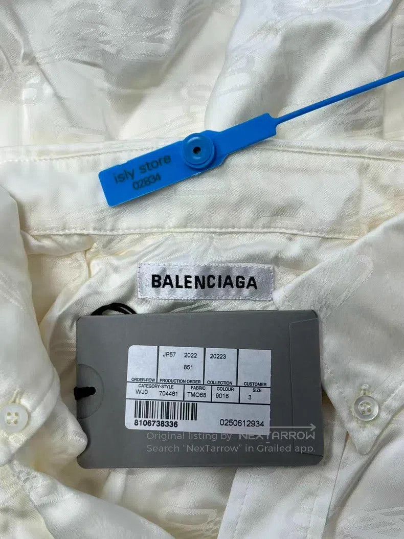 Balenciaga Balenciaga Full Print Logo Long Sleeve Shirt Size L / US 10 / IT 46 - 5 Thumbnail