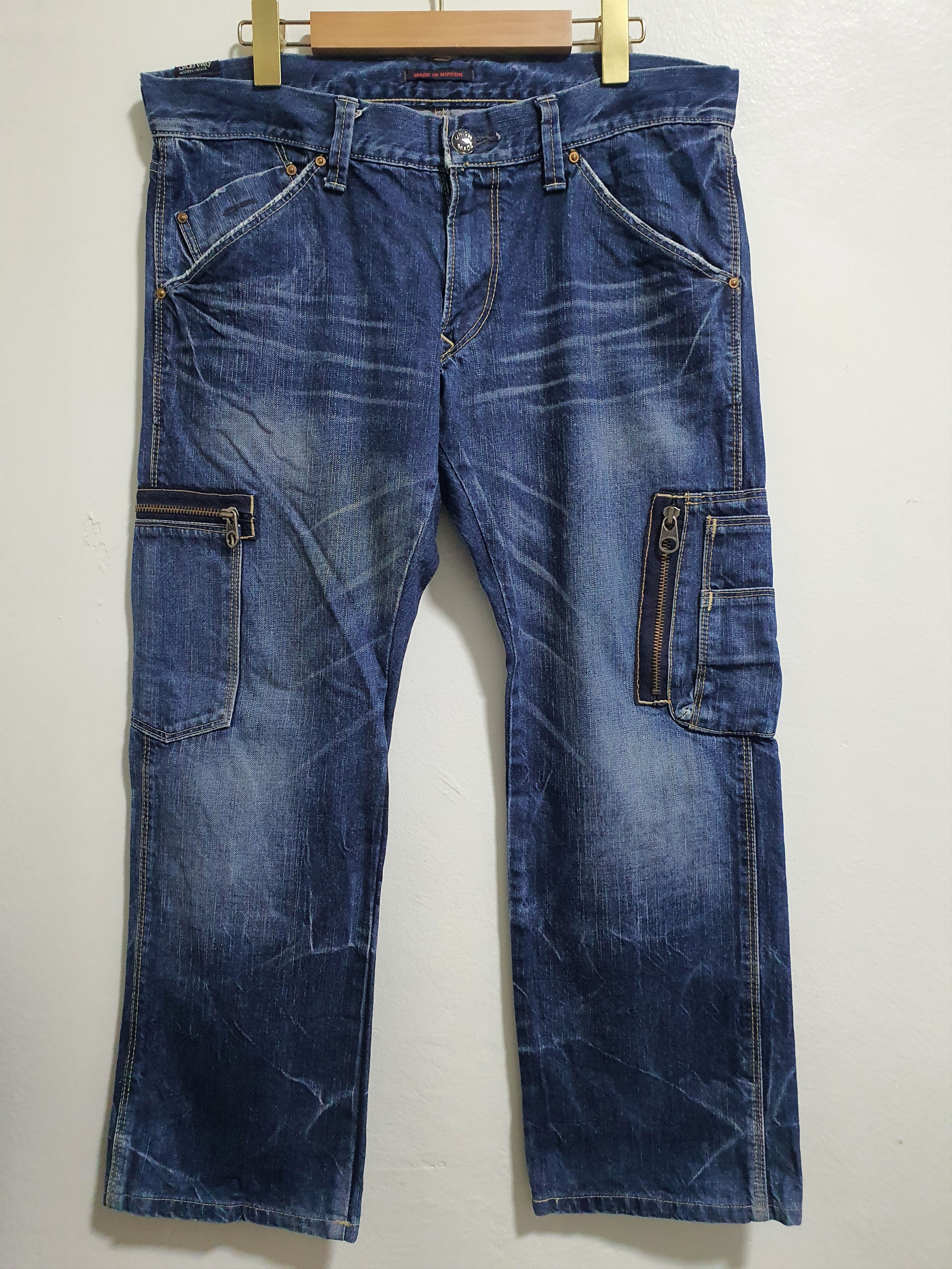 Japanese Brand BLUEWAY 35”/36.5” CARGO JEANS Size US 35 - 1 Thumbnail