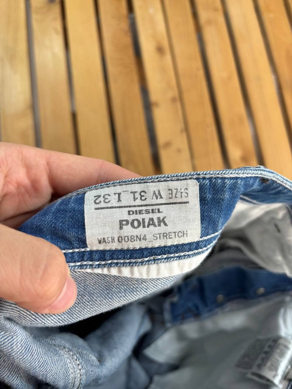 Diesel Diesel Poiak Selvedge Washed Lampo Zip Pockets Denim Jeans Size US 31 - 16 Thumbnail