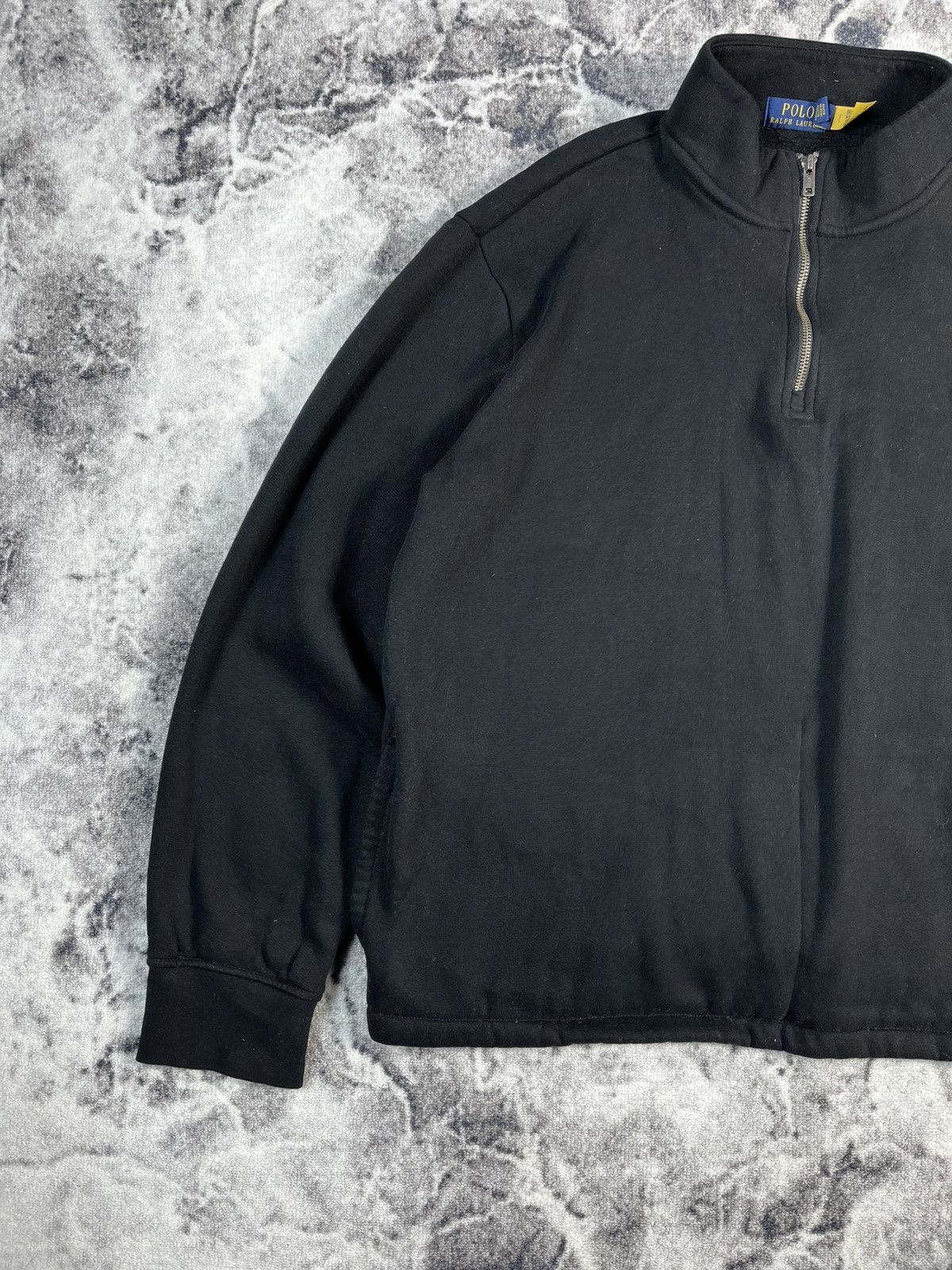 Polo Ralph Lauren Polo Ralph Lauren Black Quarter Zip Fleece Pullover Size US XL / EU 56 / 4 - 2 Thumbnail