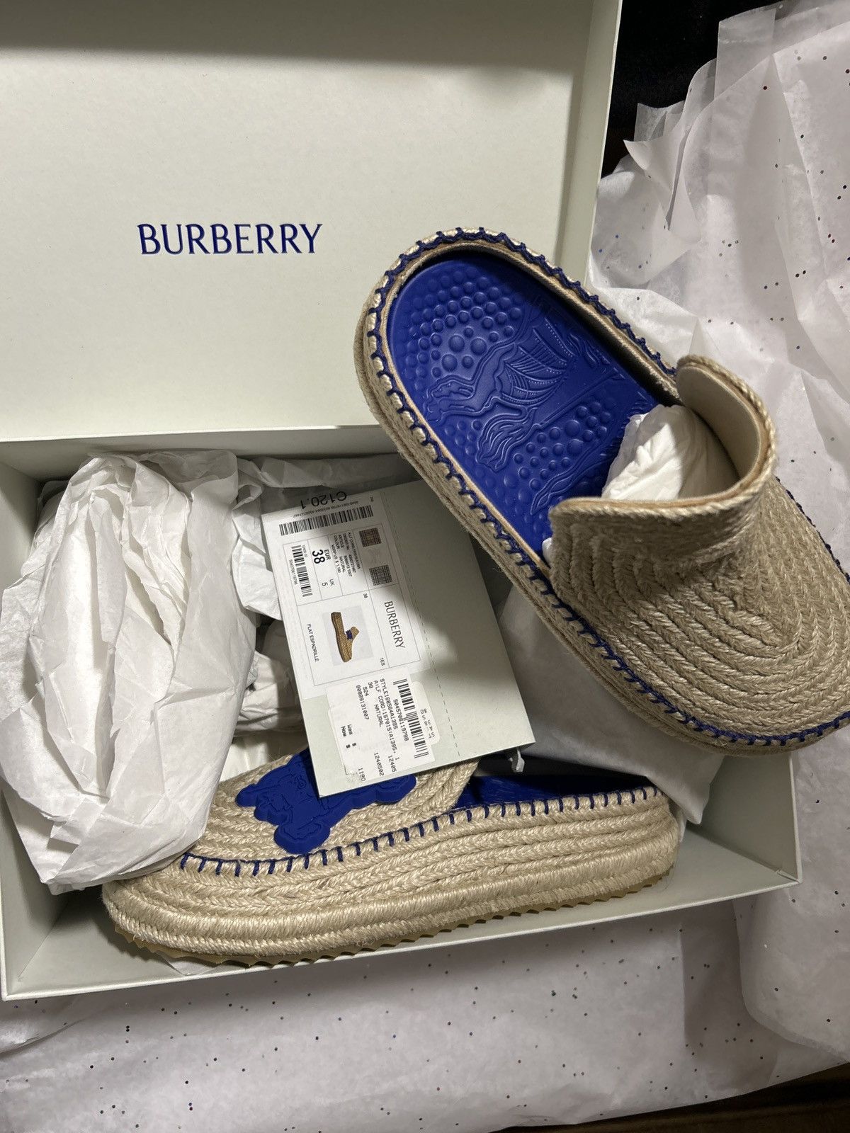 Burberry Cord Woven Clogs In Natural Size US 8 / IT 38 - 1 Thumbnail