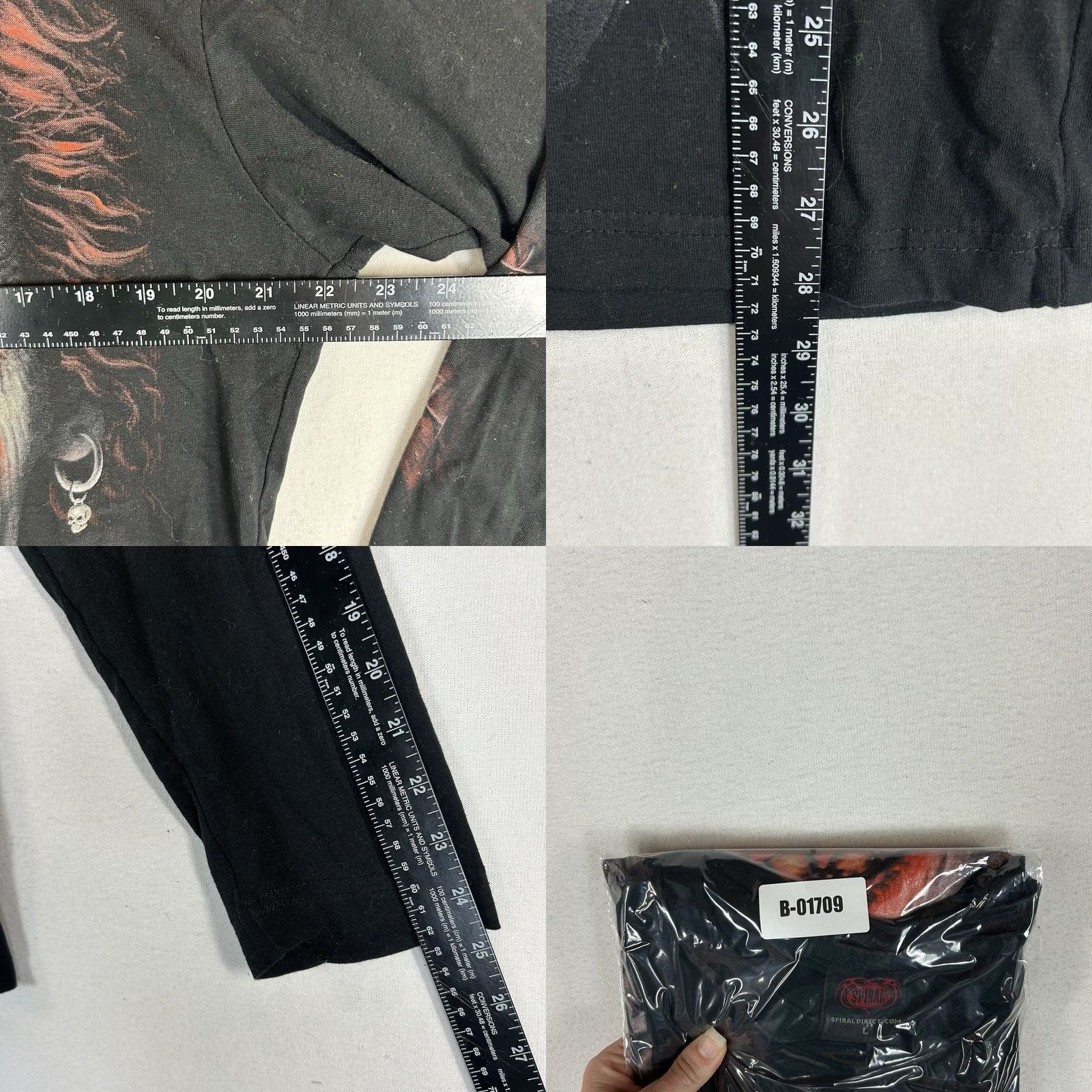 Vintage Spiral Graphic Shirt Men’s L Double-Sided Clown Flame Biker Tee Y2K Col black Shirt Mens Large Graphic Print Long Sleeve 2010-2019 Size US L / EU 52-54 / 3 - 8 Thumbnail