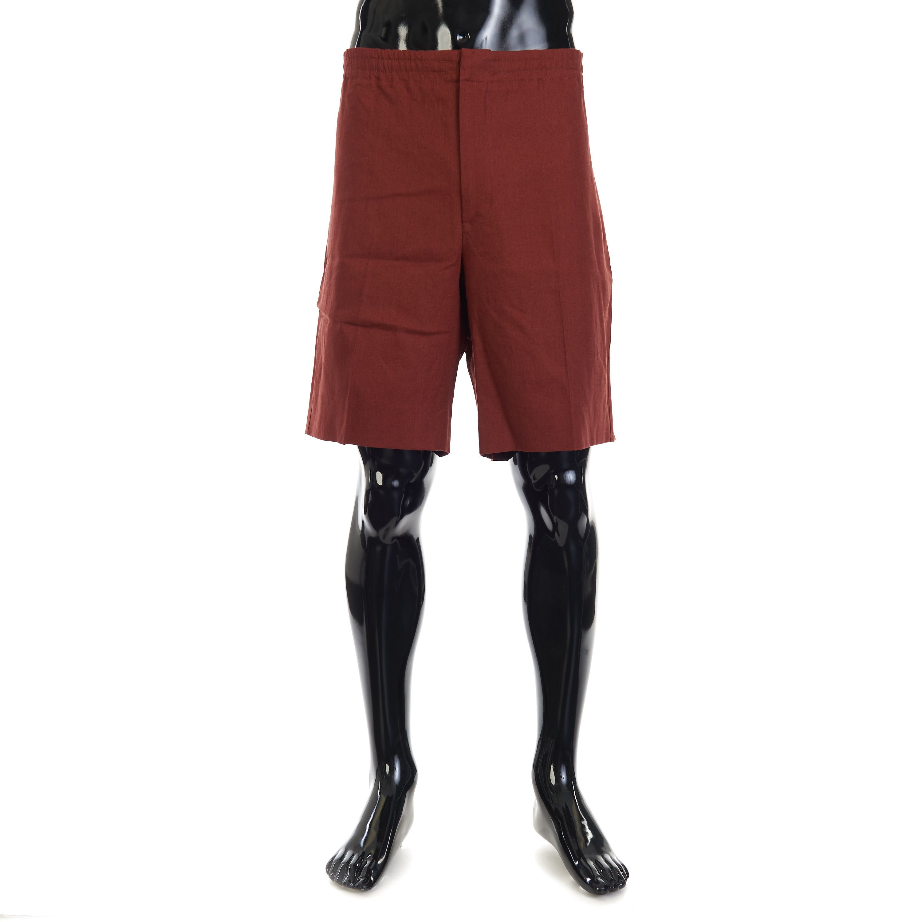 Ermenegildo Zegna Brick Red Oasi Lino Shorts Size US 38 / EU 54 - 1 Thumbnail