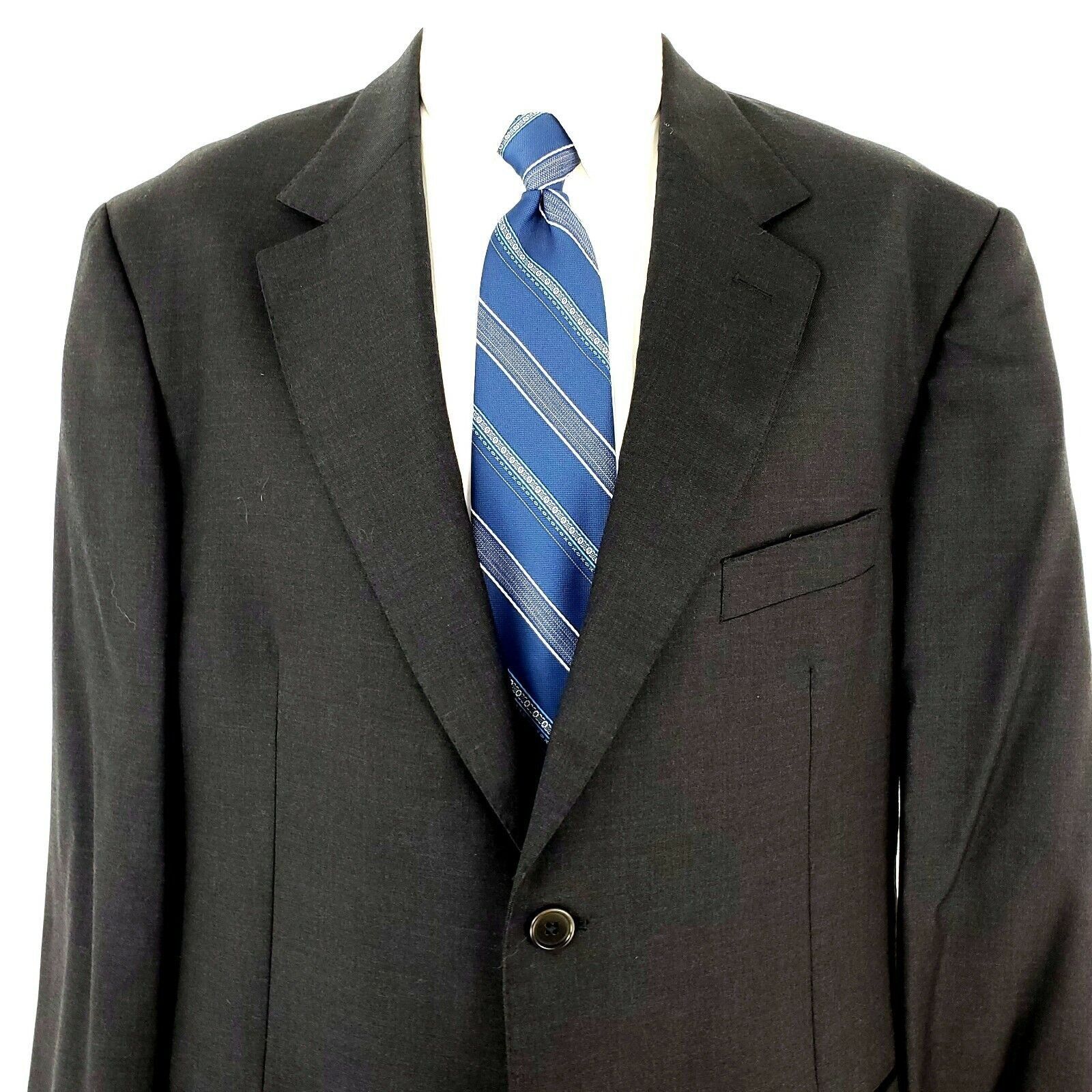 Pronto Uomo Pronto Uomo Super 120s Wool 2 Button Blazer 44L Gray Italy S Size 44L - 1 Thumbnail