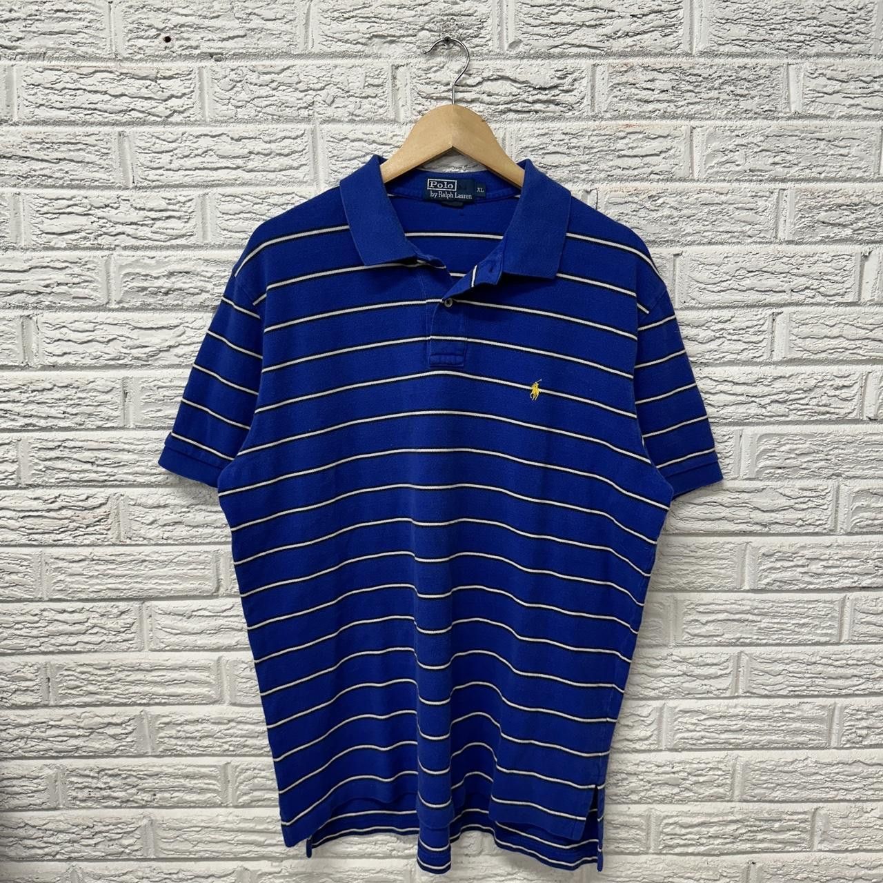 Polo Ralph Lauren Polo Ralph Lauren Blue and White Black Striped Collared Size US XL / EU 56 / 4 - 2 Thumbnail