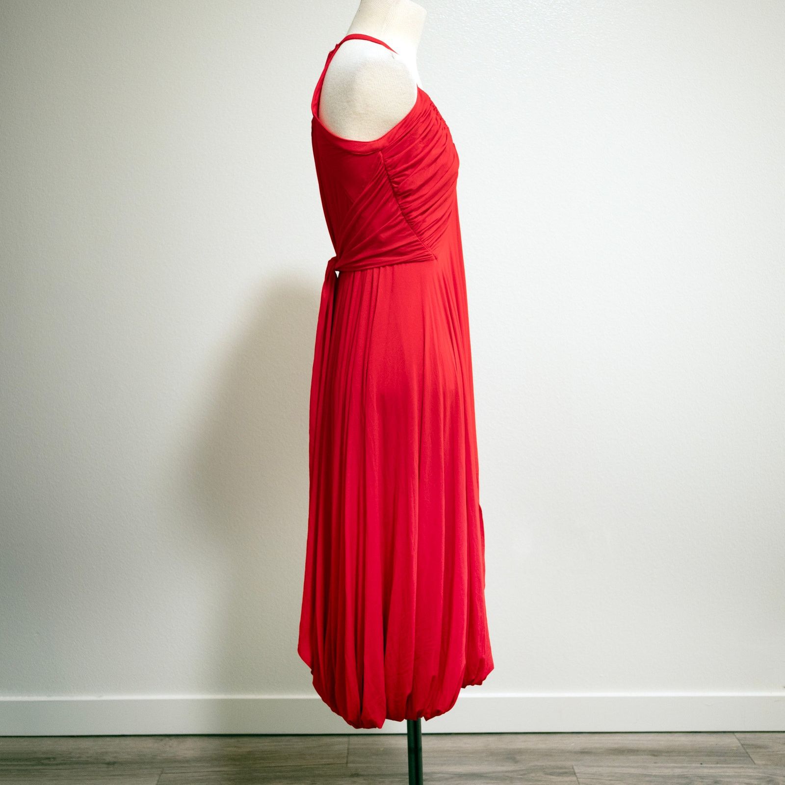 Donna Karan Donna Karan Collection Red Bubble Hem Midi Dress Size M / US 6-8 / IT 42-44 - 2 Thumbnail