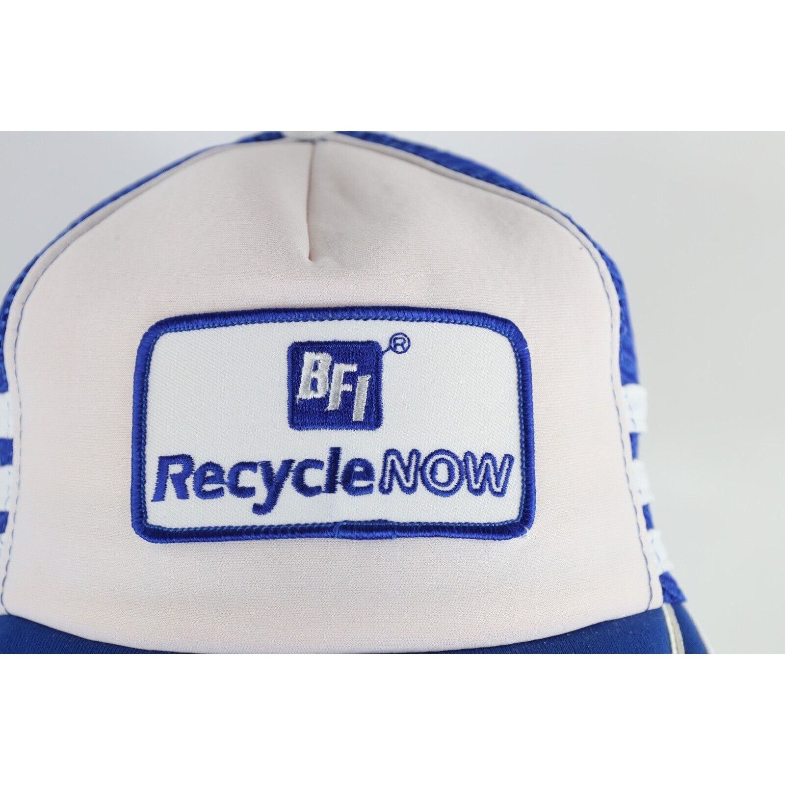 Vintage Deadstock Vintage 80s 3 Stripes BFI Recycle Now Trucker Hat Size ONE SIZE - 3 Thumbnail