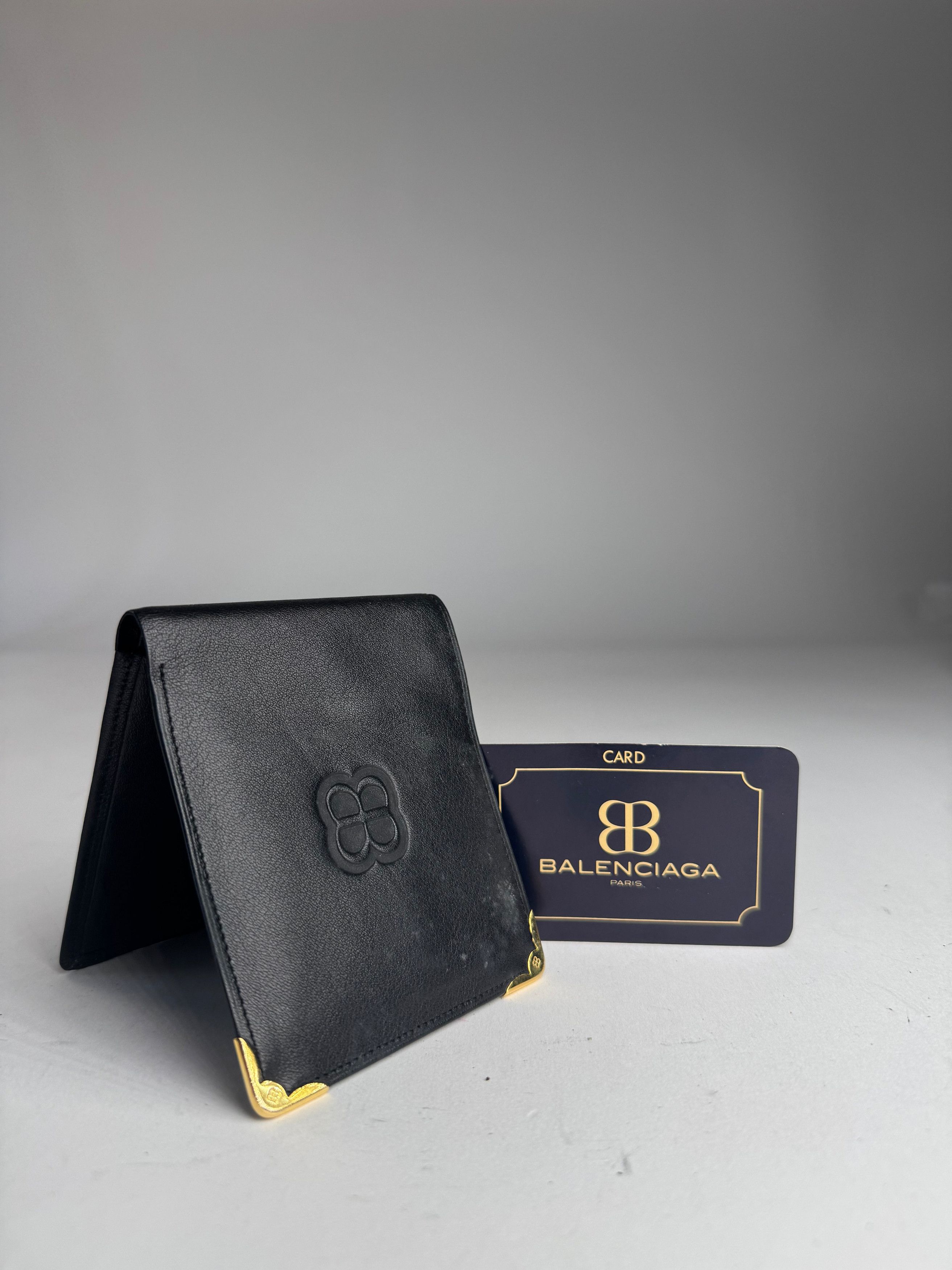 Balenciaga Vintage Leather Wallet Card Holder Black Size ONE SIZE - 1 Thumbnail