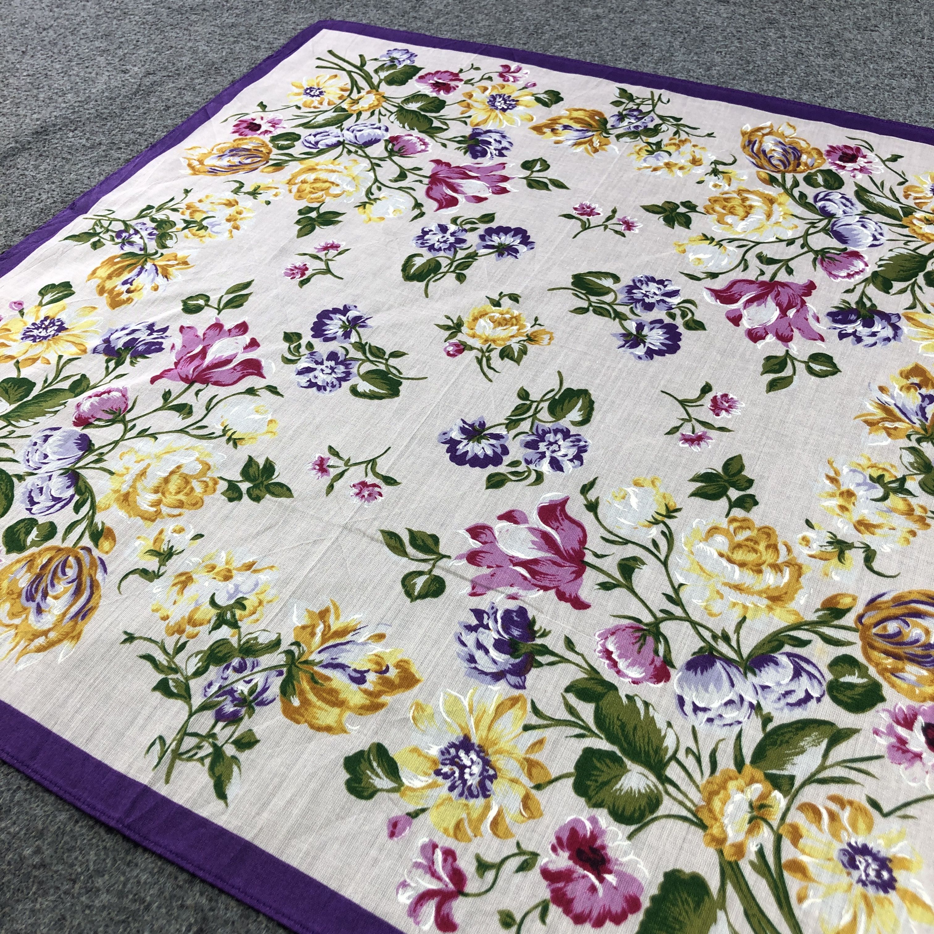 Kenzo × Vintage Kenzo Floral Handkerchief Neckerchief Bandana H2416 Size ONE SIZE - 3 Thumbnail