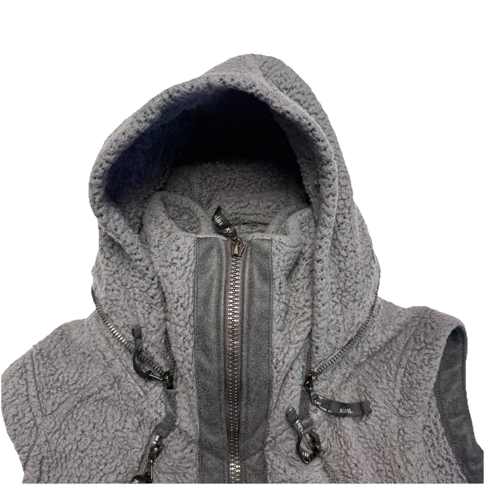 Kuhl Kuhl Fleece Womens Vest Gray Full Zip Size Large Hidden Hood Size L / US 10 / IT 46 - 3 Thumbnail