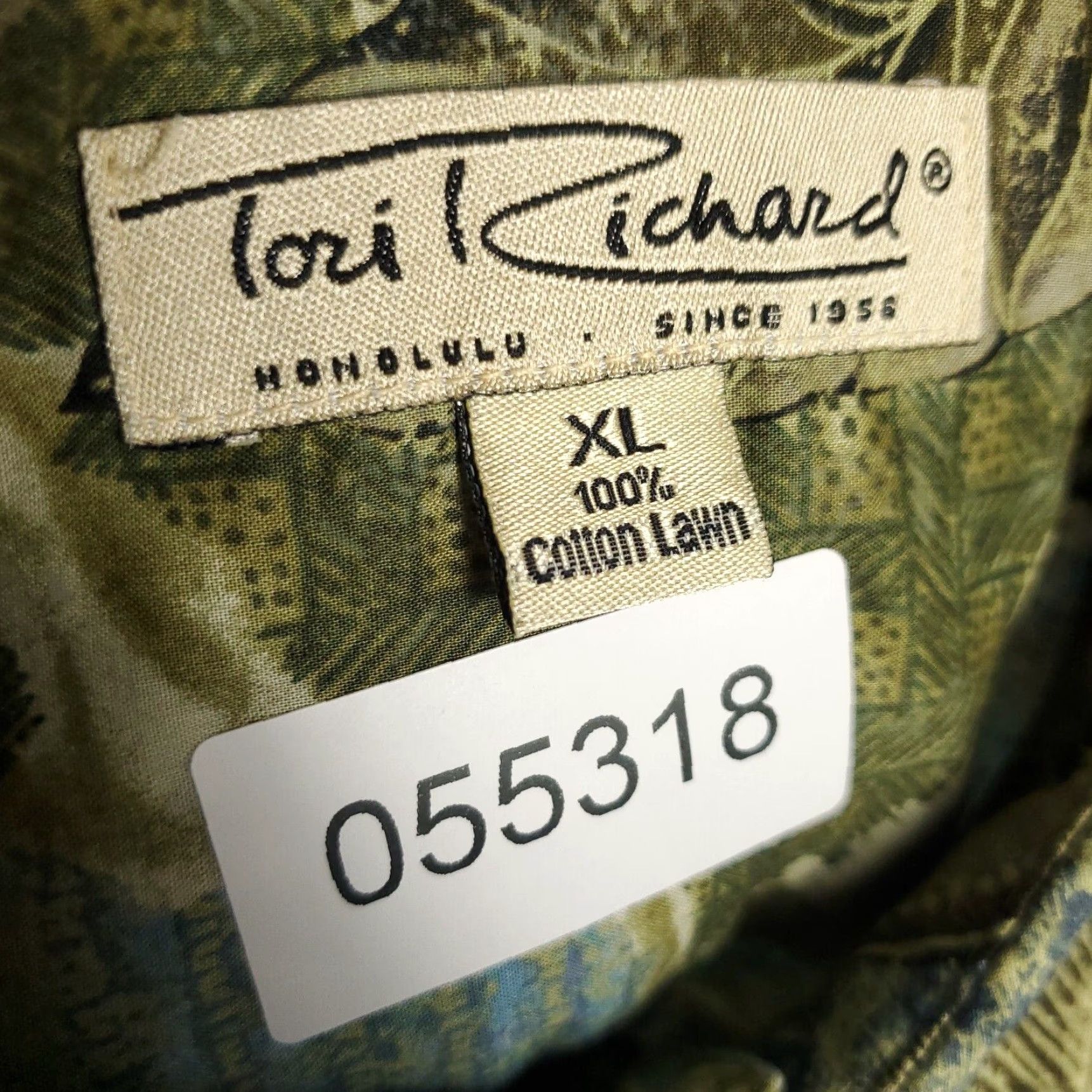 Tori Richard VINTAGE Tori Richard Men's Shirt XL Green Hawaiian Button-Up Short Sleeve Casual Summer Size US XL / EU 56 / 4 - 7 Thumbnail
