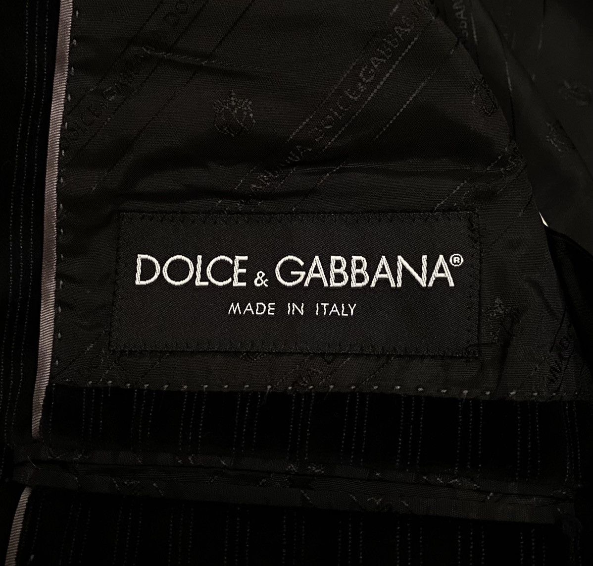 Designer Dolce & Gabbana Velour Striped Blazer x Vintage x Luxury Size 48S - 5 Thumbnail