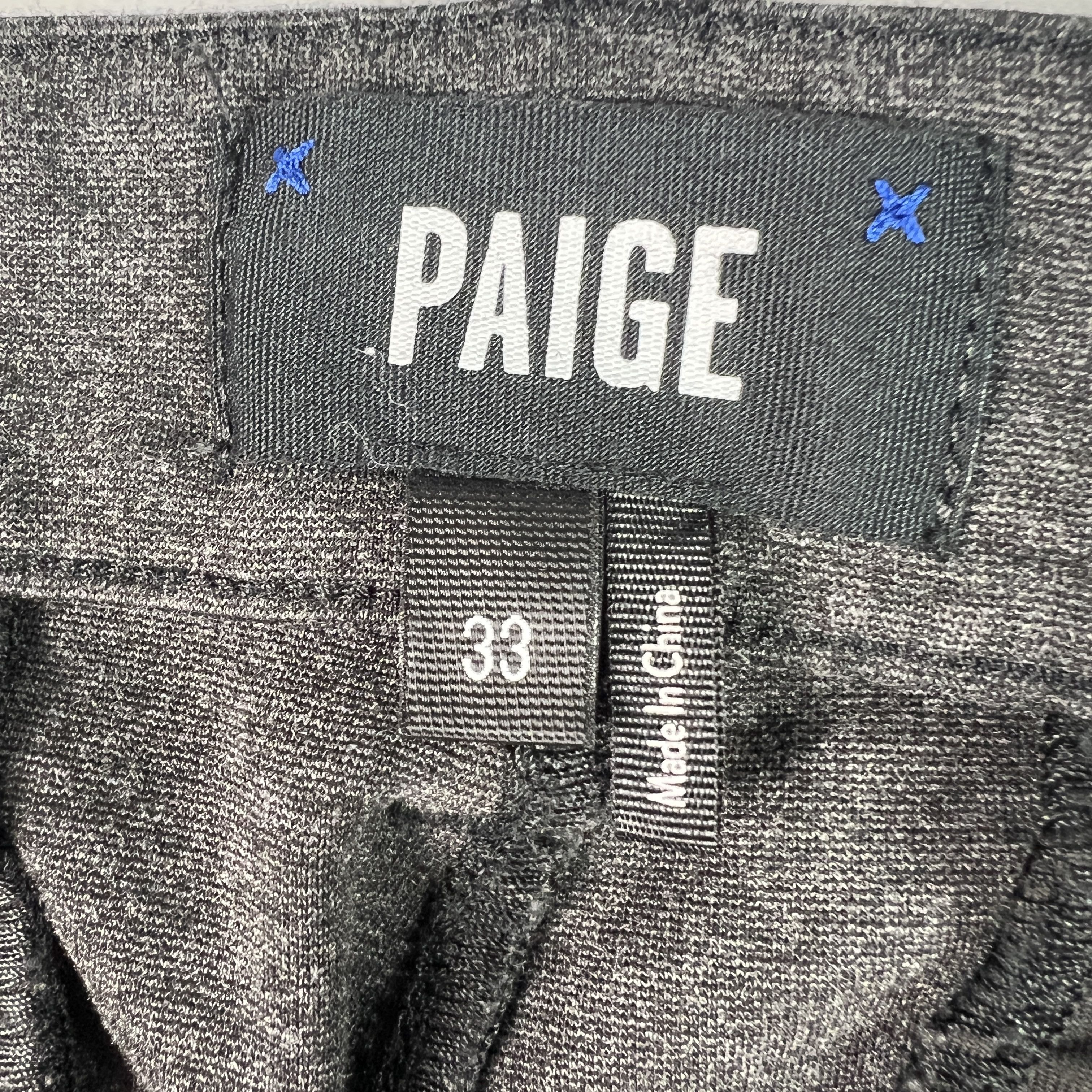 Paige Paige Pants Strafford Straight Iced Black Stretch Trousers Size US 34 / EU 50 - 8 Thumbnail