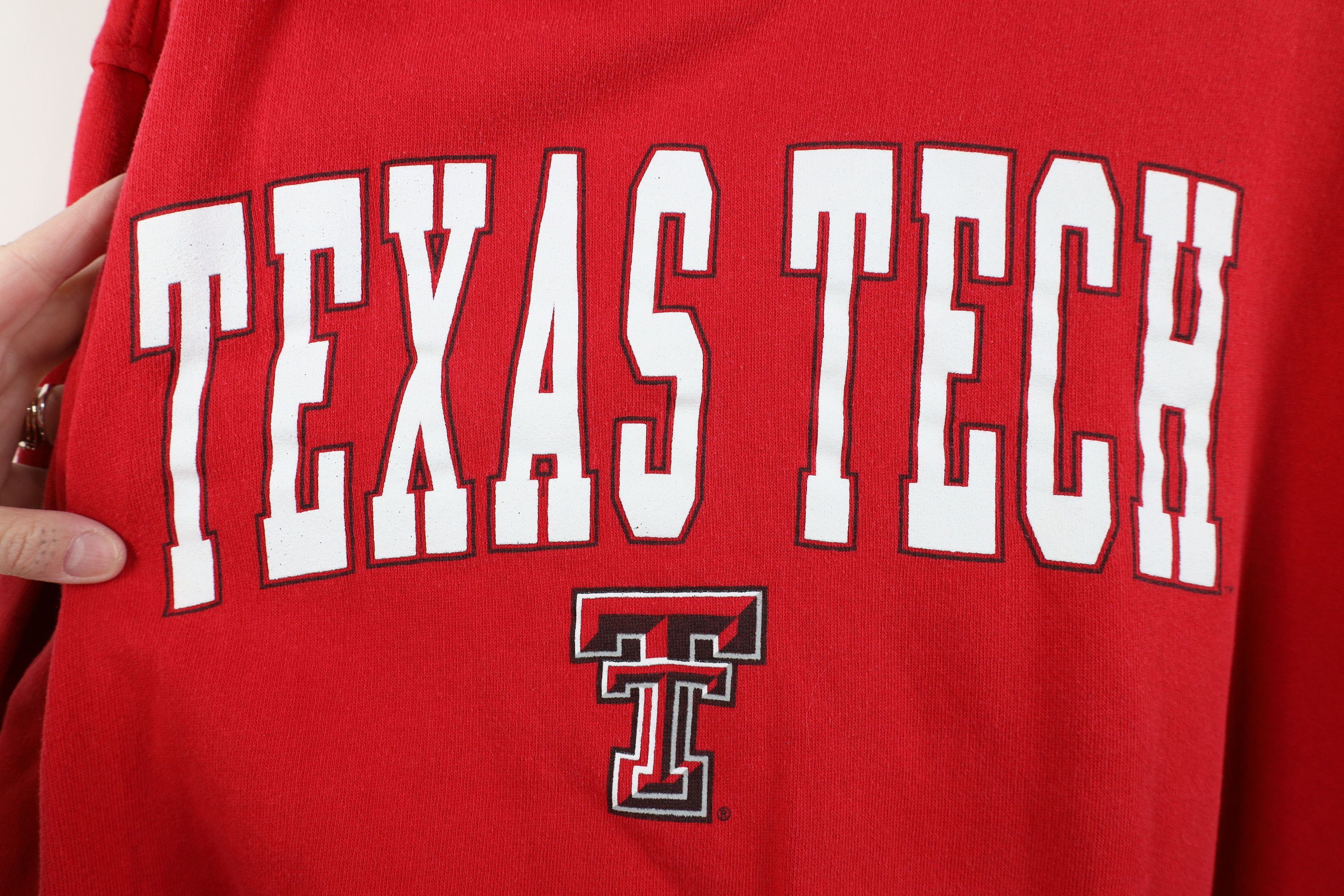 Vintage Vintage 90s Texas Tech University Hoodie Sweatshirt Red Size US L / EU 52-54 / 3 - 4 Thumbnail