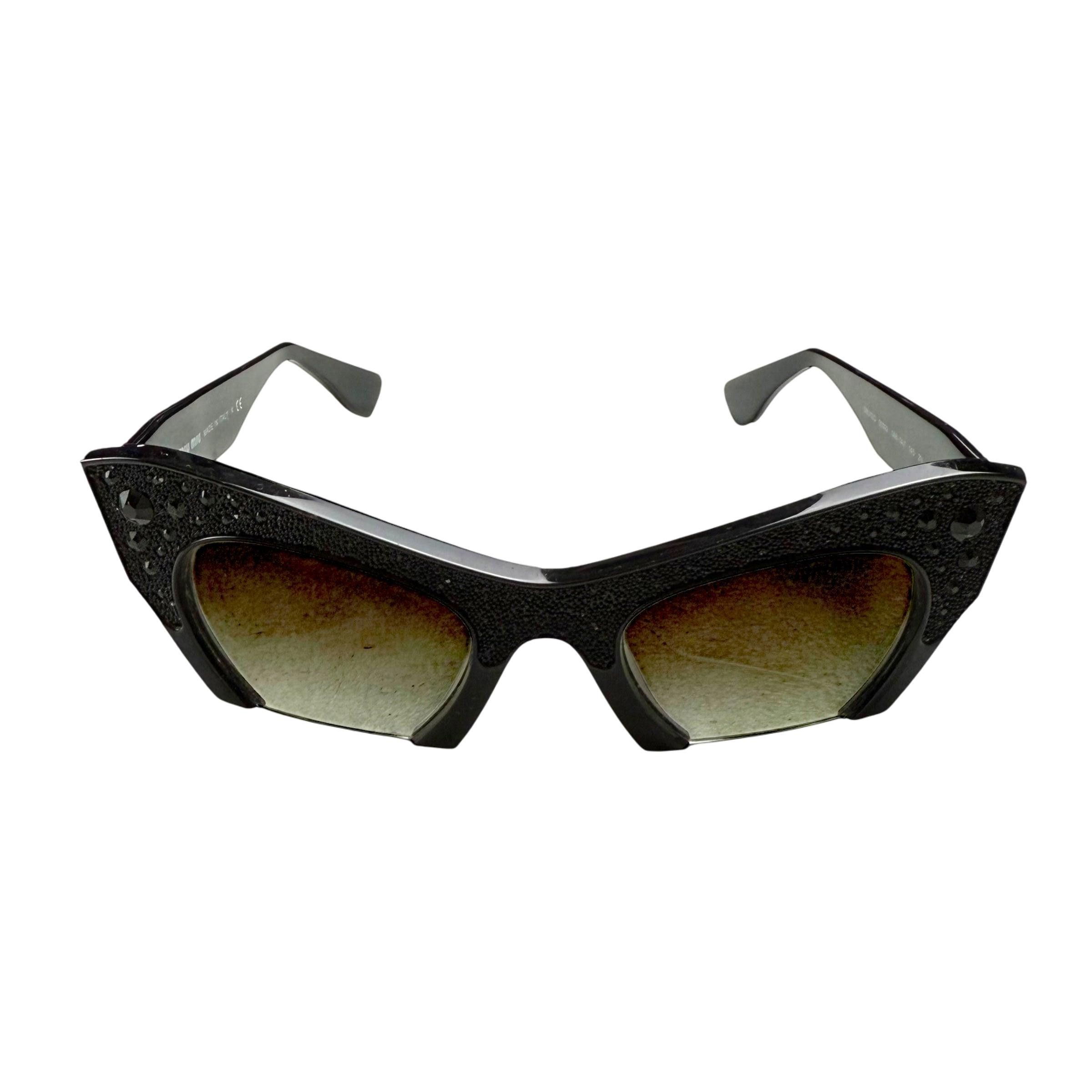Miu Miu Rasoir Cat Eye Sunglasses Black