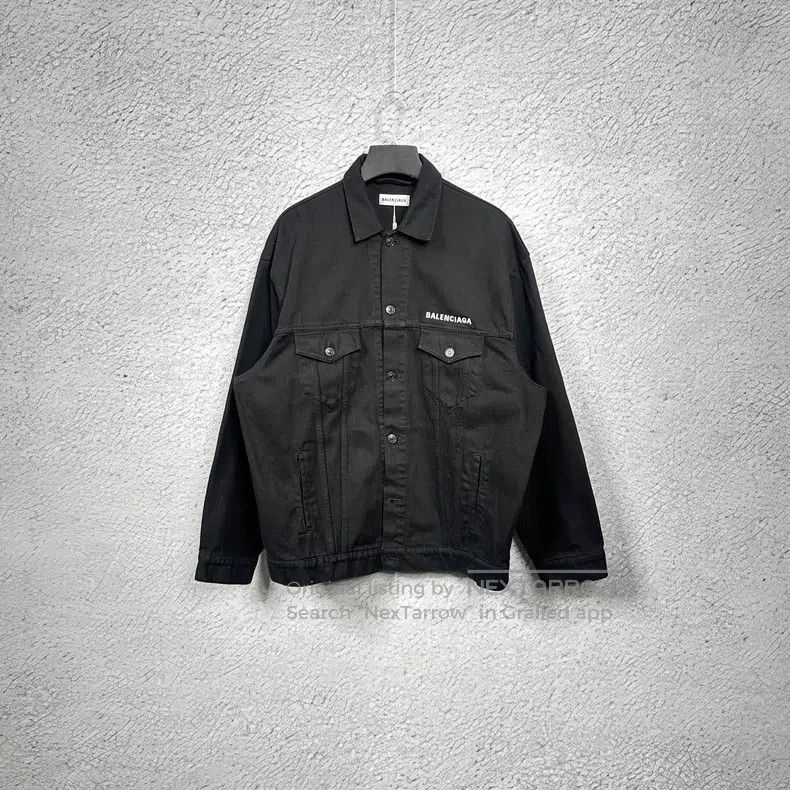 Other Balenciaga Black Crew Collar Denim Jacket Size XS / US 0-2 / IT 36-38 - 1 Thumbnail