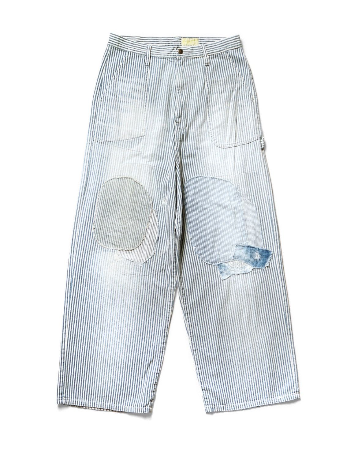 image of Kapital 10Oz Hickory Painter Port Baggy Pants (Champetre Remake) in Hickory Stripe, Men's (Size 30)