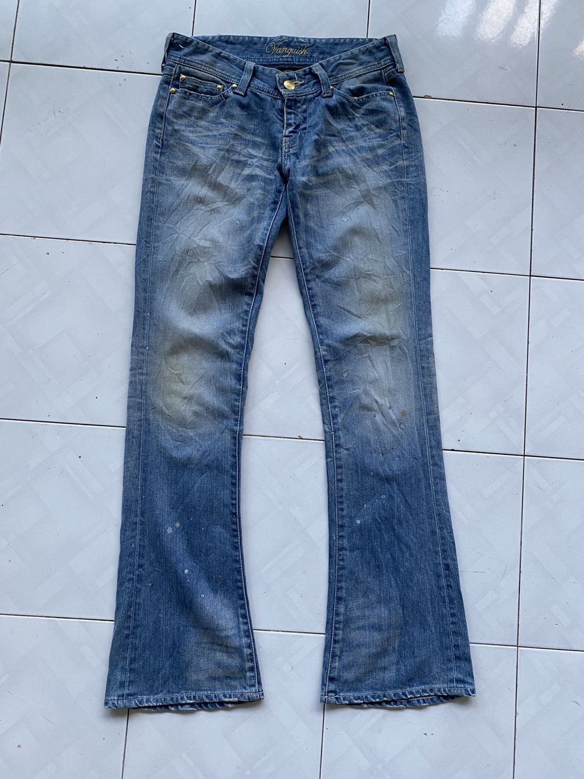 Vanquish Vanquish Painted Flare Jeans Size 32" / US 10 / IT 46 - 1 Thumbnail
