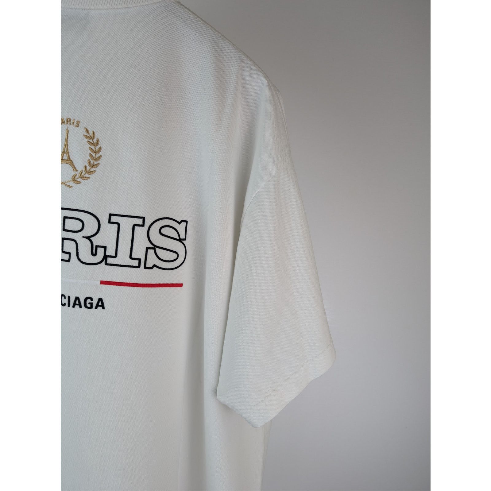 Balenciaga o1rshd1 Champion City Pique Polo Shirt in Dirty White Size US XXL / EU 58 / 5 - 14 Thumbnail