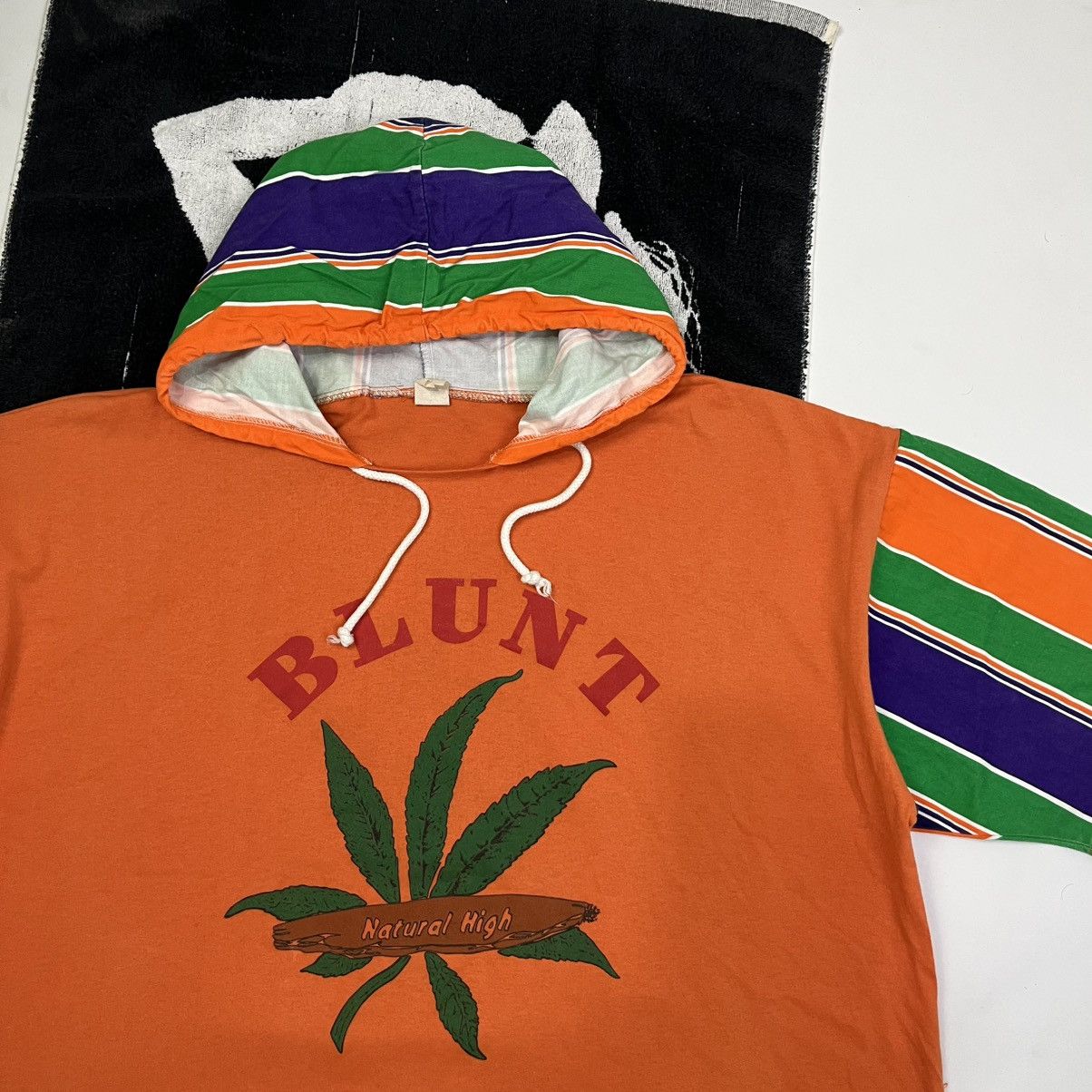 Bob Marley × If Six Was Nine × Vintage 1980s Blunt marijuana Short sleeve hoodie bob marley Size US L / EU 52-54 / 3 - 4 Thumbnail