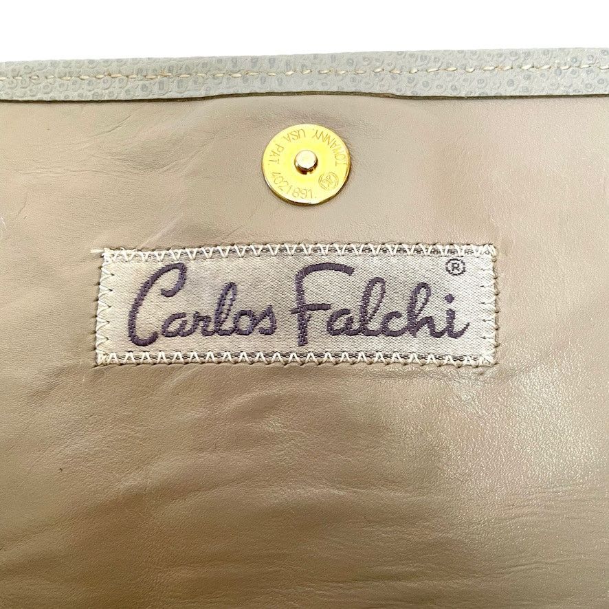 Vintage Carlos Falchi Vintage Snakeskin Gray Leather Clutch Handbag Size ONE SIZE - 6 Thumbnail